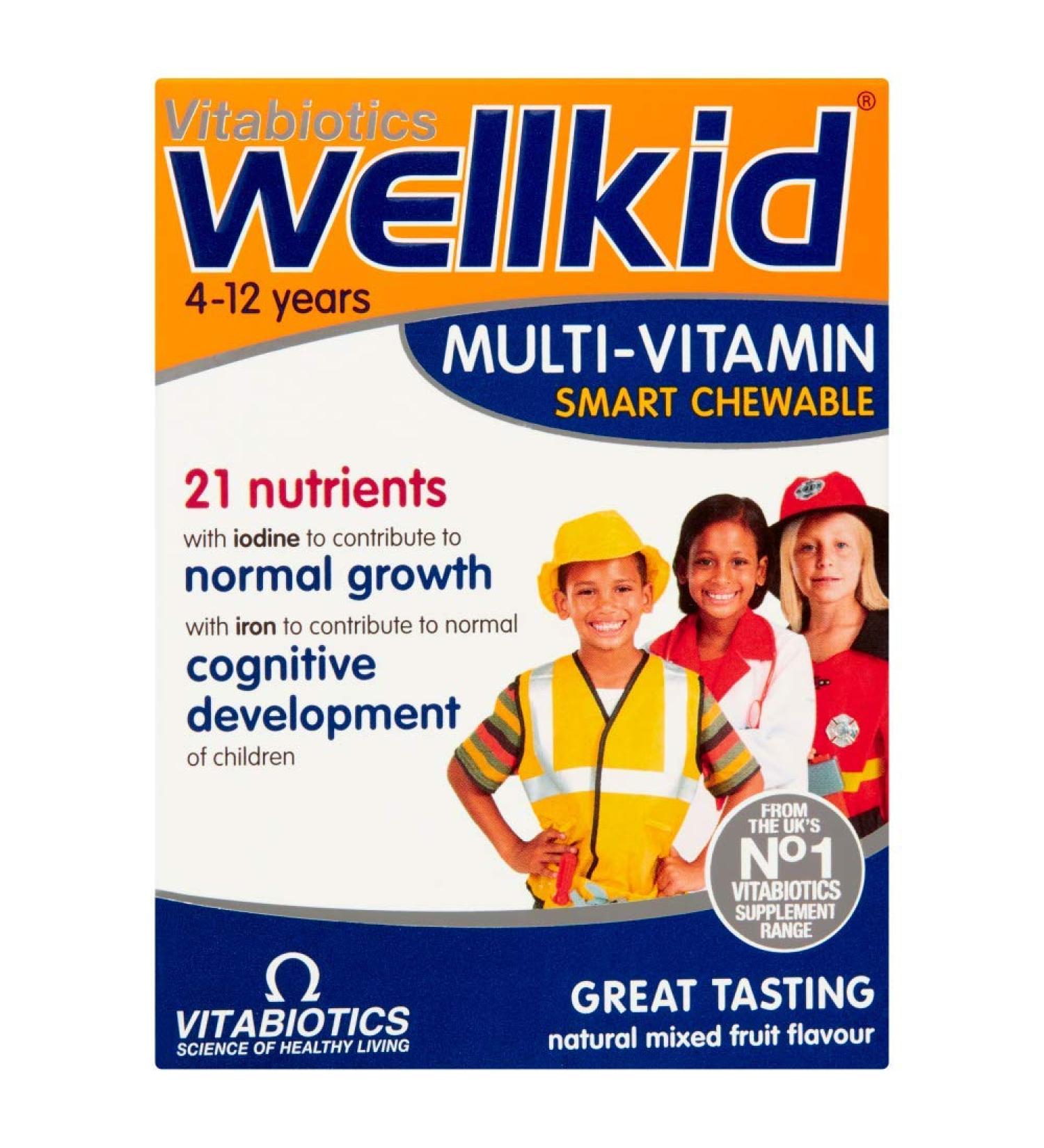 Wellkid Chewable Tablets - Essential Kids Multivitamin for Growth and Development - Buy Online on GoSupps.com