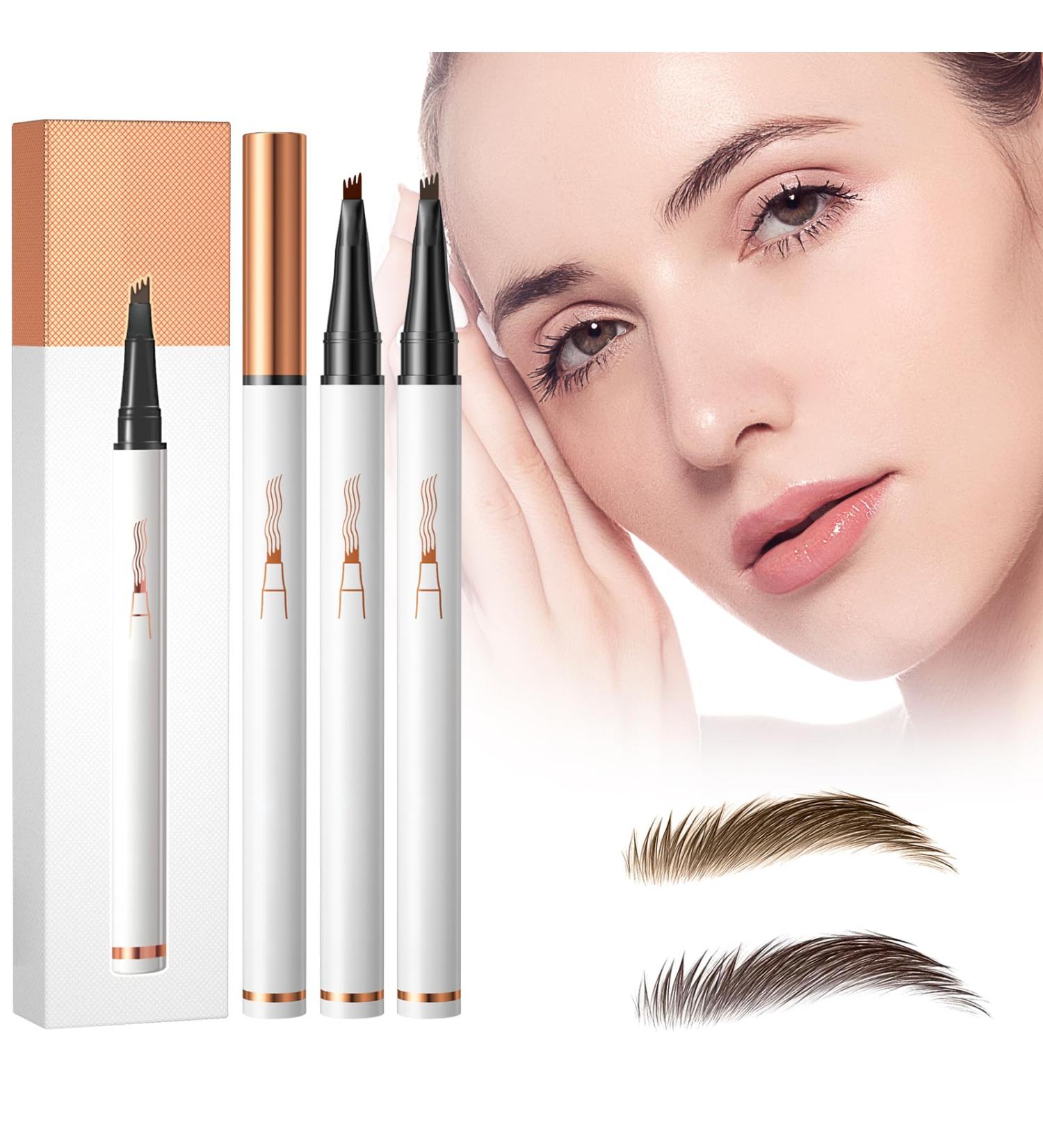 Eyebrow Pencil Kaluofan 2PCS Magic Eyebrow Pencil Eyebrow Pencil with 4 Fork Tip Waterproof Eyebrow Pencil Long-lasting Waterproof Creat Natural and Unique Makeup Look(Light Brown Dark Brown) - Buy Online on GoSupps.com