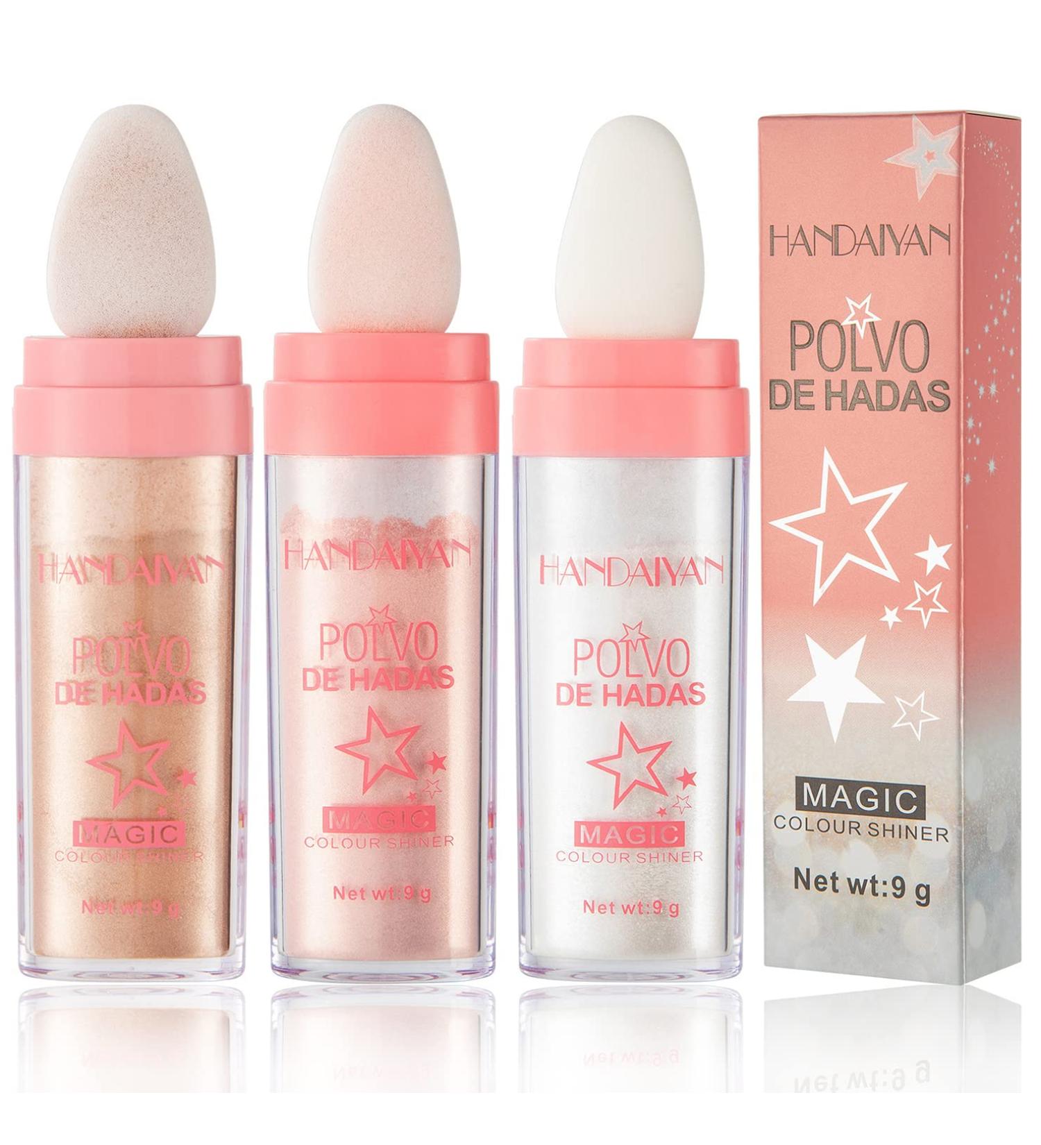 3-Piece Set Highlighter Powder Sticks | Body Shine High Gloss Makeup | Sparkle Contour & Blush Powder | For Hair, Face, Eyes, Body | 3 Colors - Buy Online on GoSupps.com