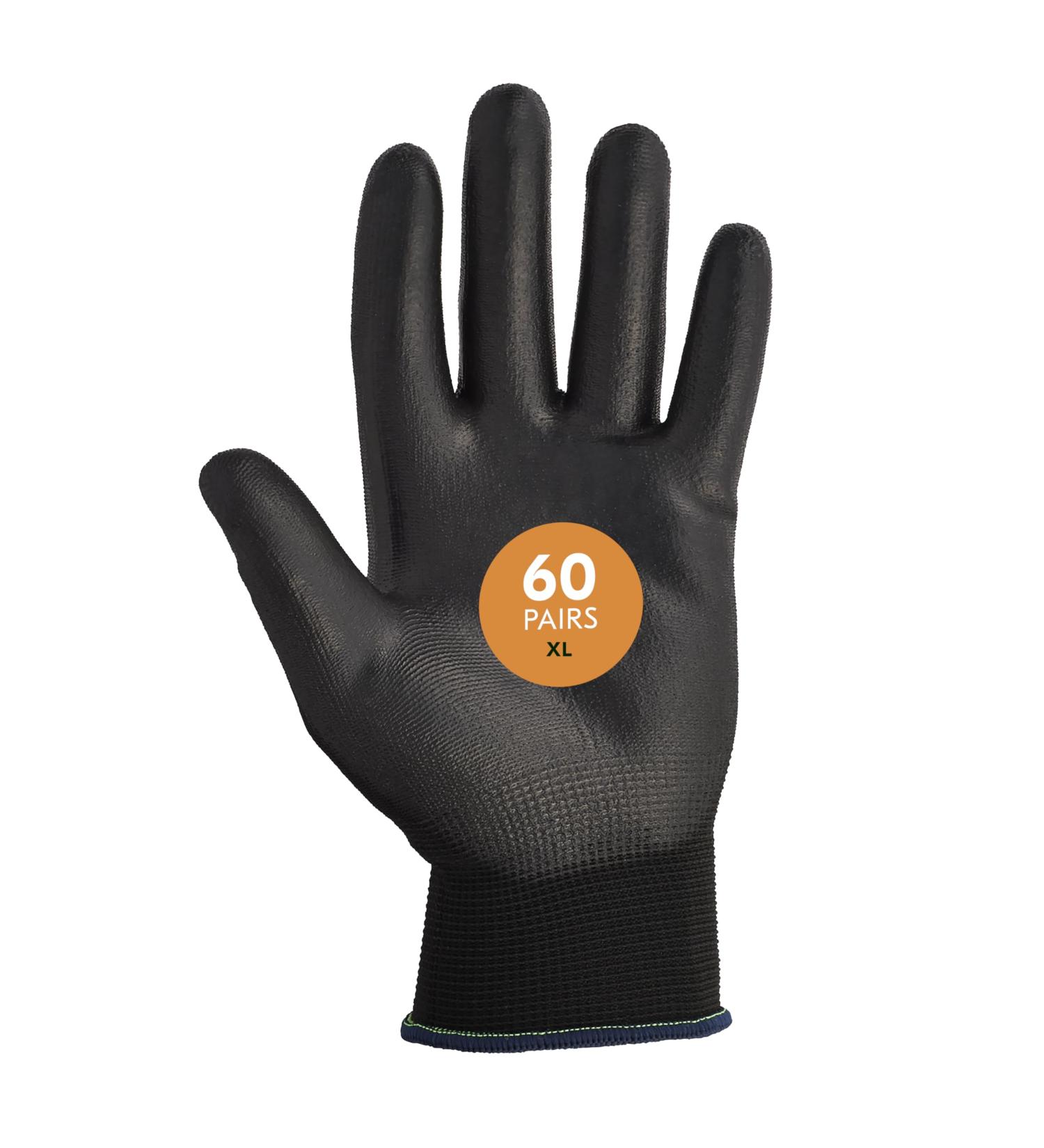 KLEENGUARD G40 Polyurethane Coated Gloves (13840), Size 10 (XL), High Dexterity, Black, 12 Pairs / Bag, 5 Bags / Case, 60 Pairs - Buy Online on GoSupps.com