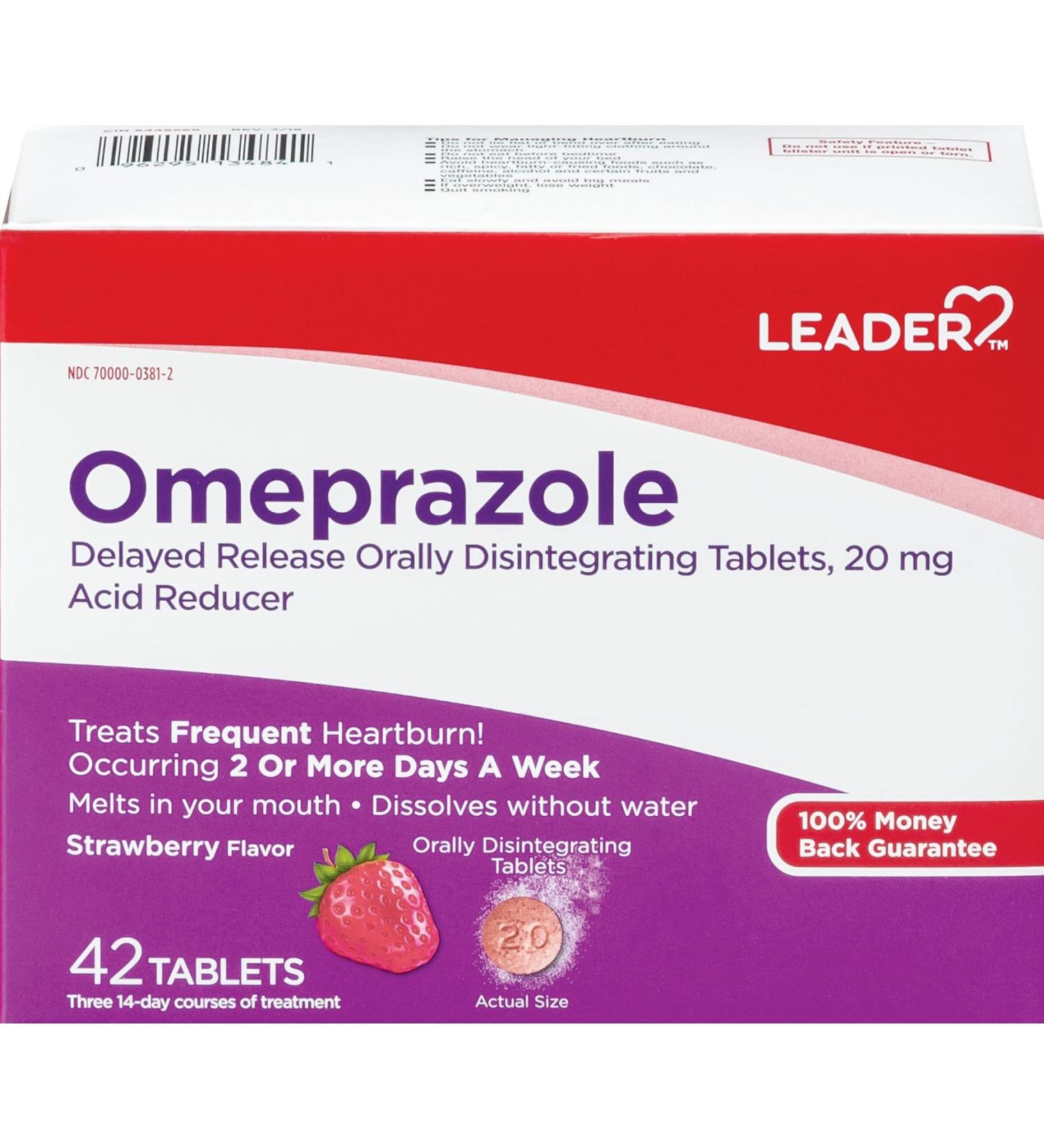 Leader Omeprazole Delayed Release Orally Disintegrating Tablets - 42 Count
