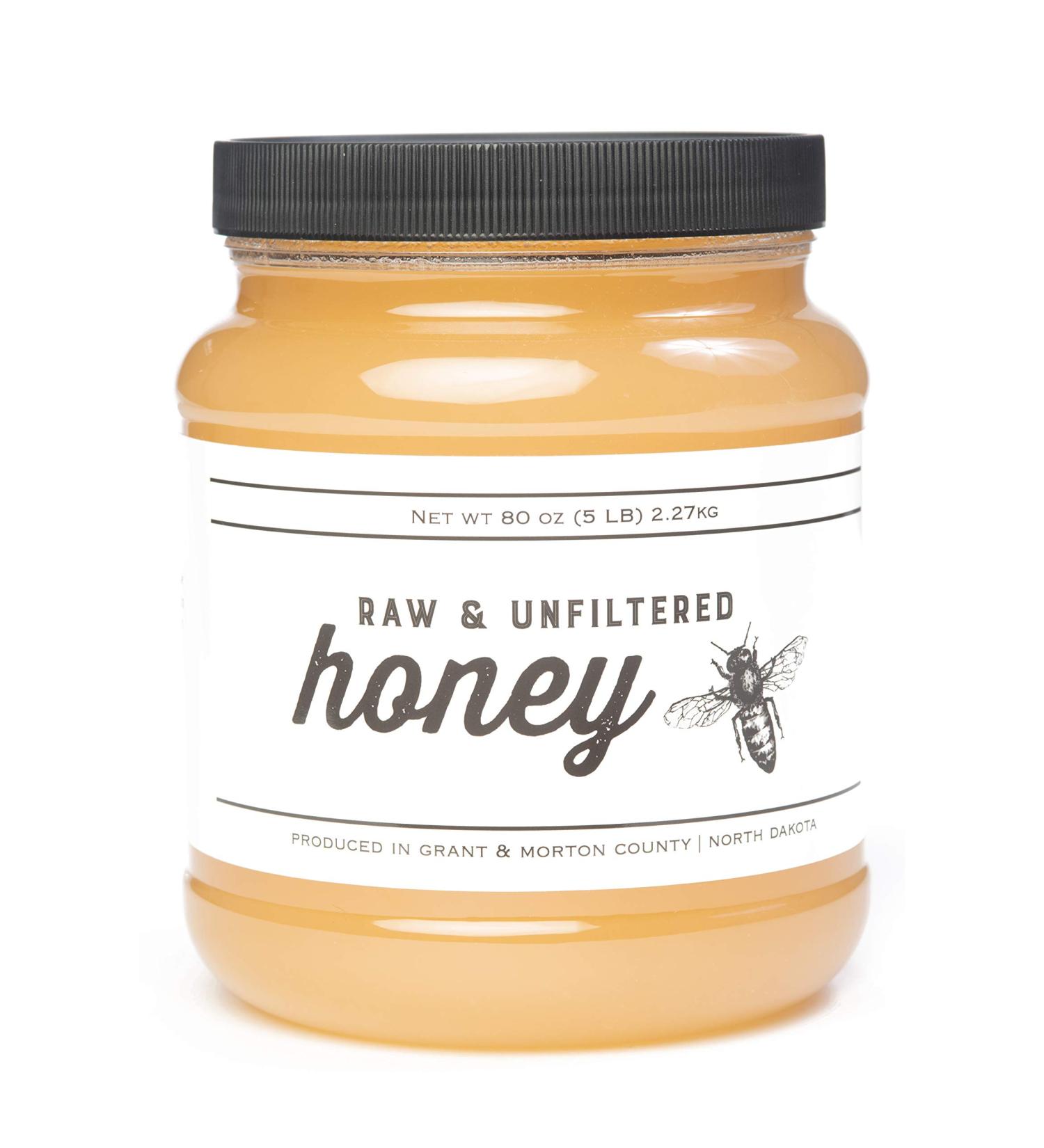 TJO Bees Raw & Unfiltered Honey - 5 LB (80 OZ) Jar, 100% Pure, Natural Honey - Buy Online on GoSupps.com