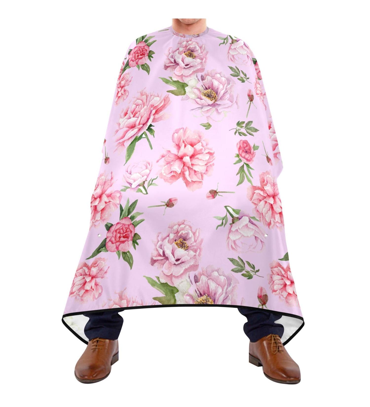 Waterproof Barber Cape - Peony Rose & Cheetah Haircut Bib for Men & Women | Unisex Hair Cutting Cape - Buy Online on GoSupps.com