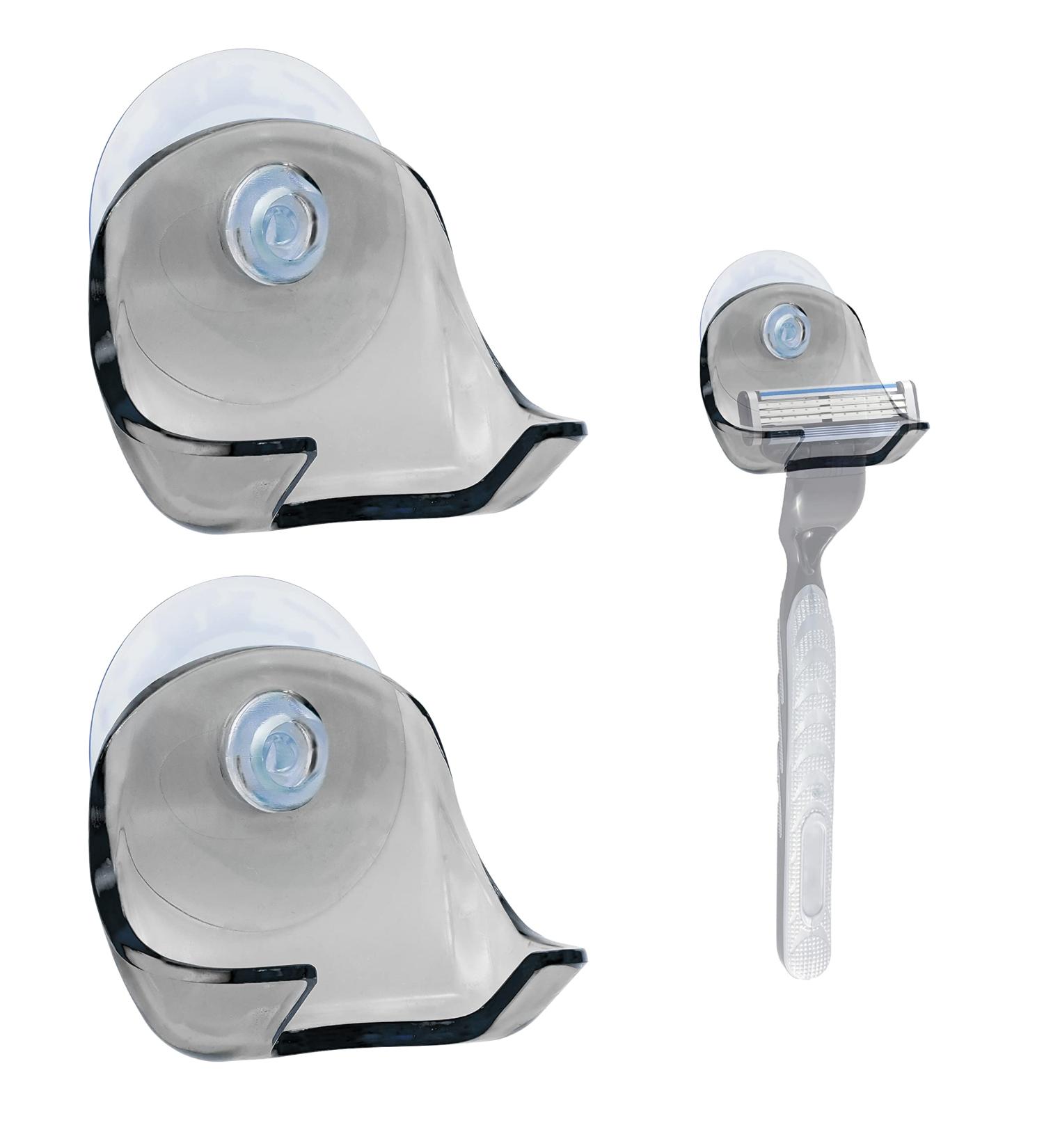 MyGadget 2x Suction Cup Razor Holder - No Drill Bathroom/Shower Wall Bracket - Black Shaving Stand for Glass & Tiles - Buy Online on GoSupps.com