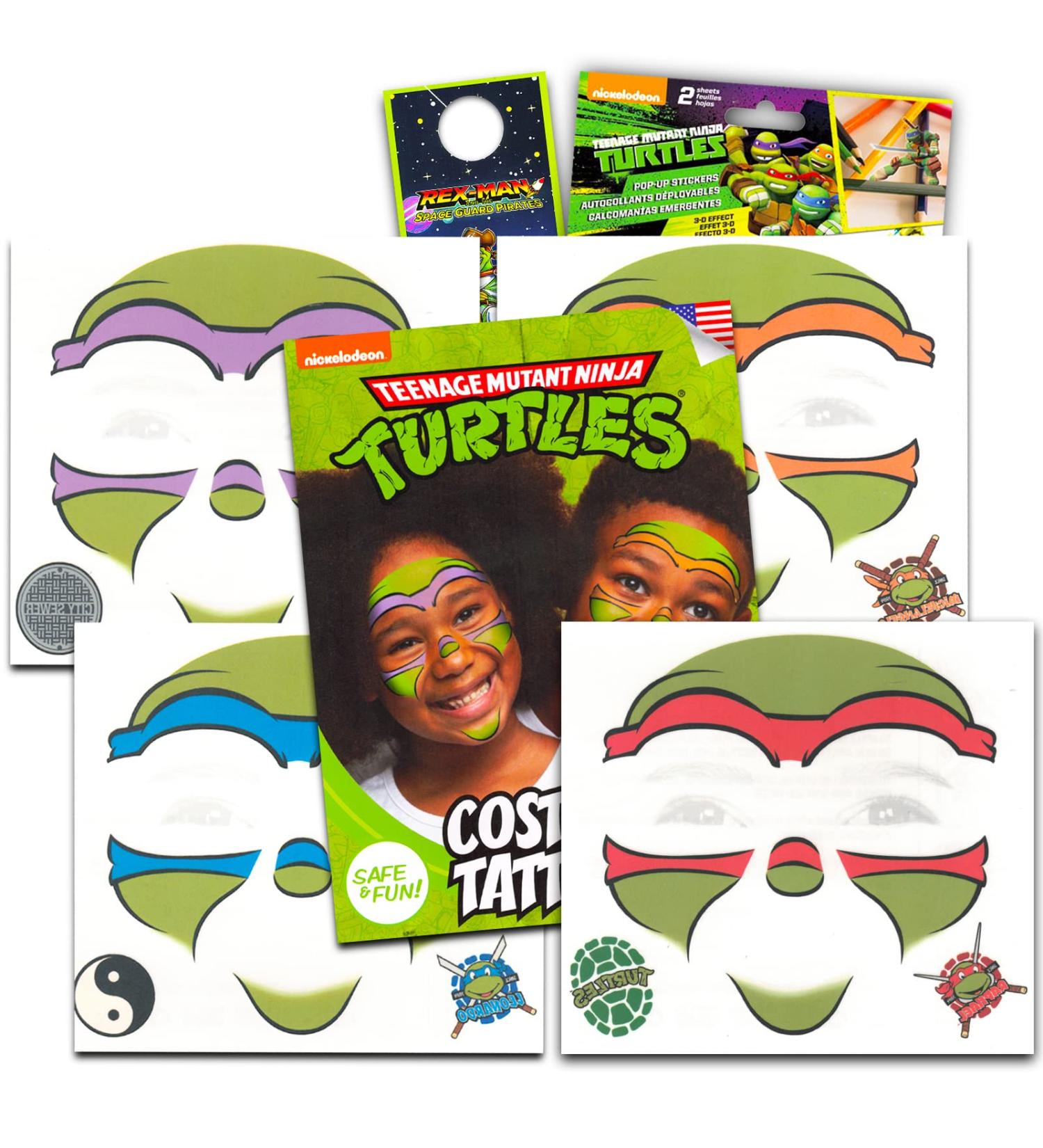 TMNT Temporary Tattoos Party Favors for Kids - Bundle with 4 Teenage Mutant Ninja Turtles Face Mask Tattoo Sheets Plus Stickers  More | TMNT Party Supplies - Buy Online on GoSupps.com