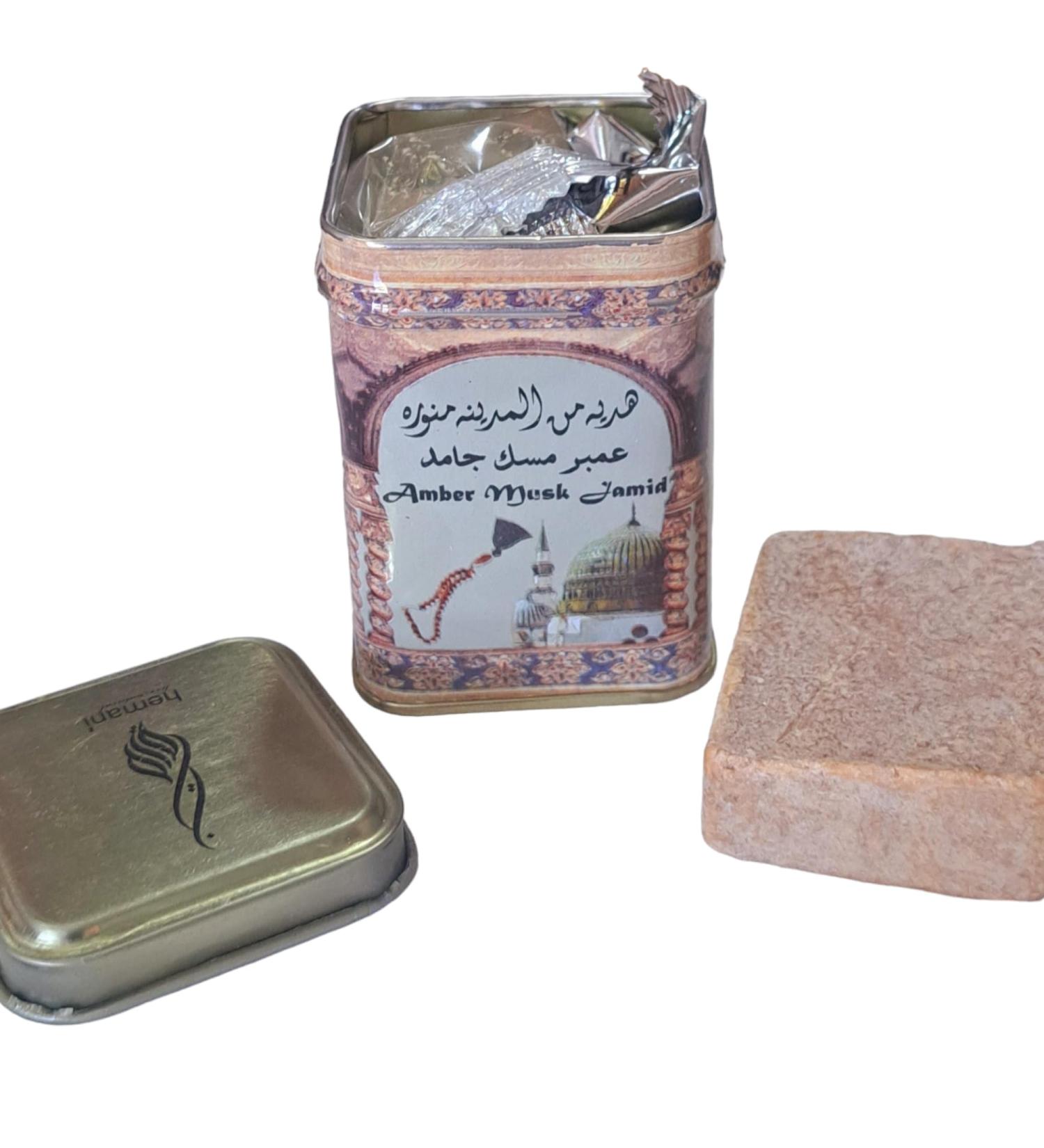 Hemani Halal Amber Musk Jamid Tin- Non Alcoholic Solid Perfume 25gm amber Jamid - Buy Online on GoSupps.com