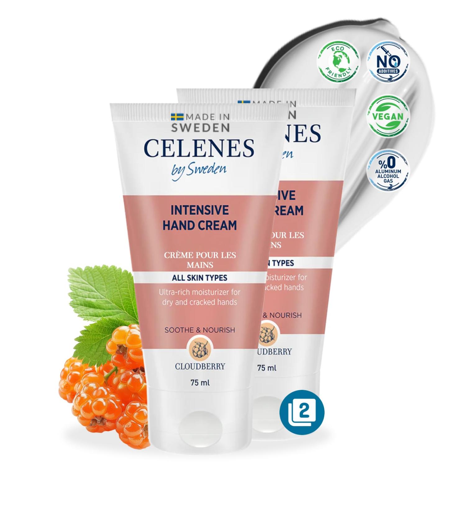 CELENES by Sweden - Cloudberry Intensive Hand Cream Alcohol-free Fragrance-Free and Paraben Free All Skin Types - 75 ml - Buy Online on GoSupps.com