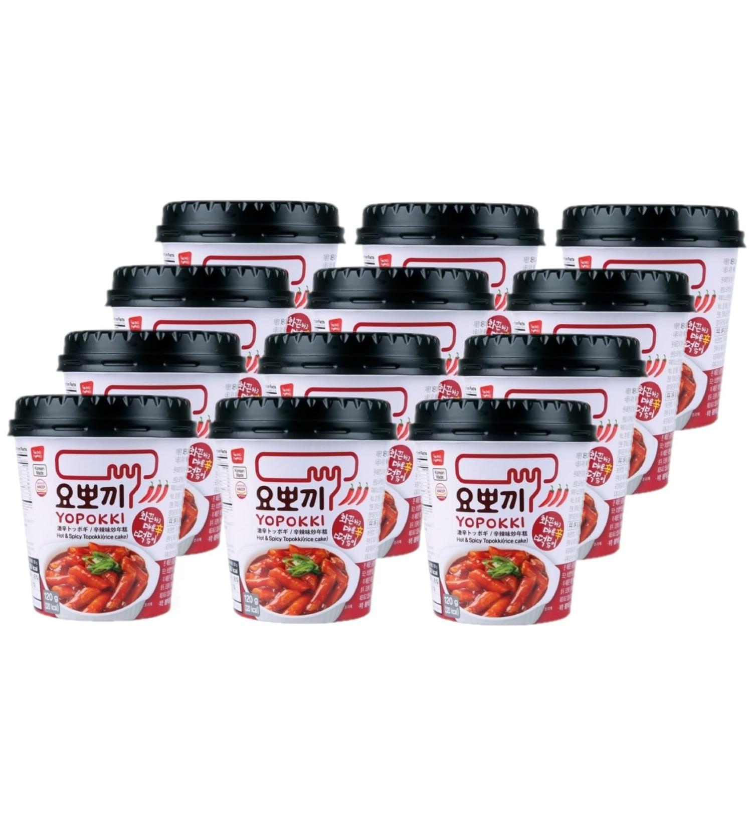 Yopokki Rice Cake - Halal Spicy 12x140g 1.68 kg (1 pack)