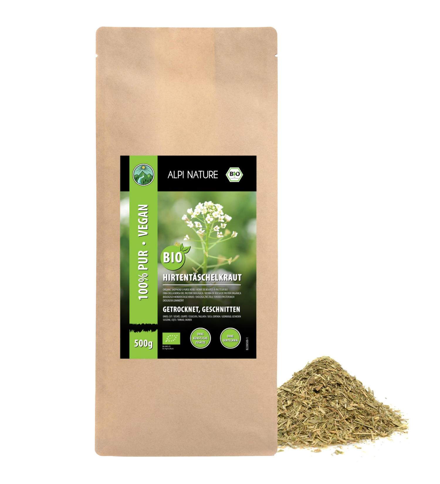 Alpi Investment OOD ORGANIC shepherds purse herb dried 500g shepherds purse herb organically cut shepherds purse herb from the wild collection shepherds purse herb 100 natural shepherds purse herb tea - Buy Online on GoSupps.com