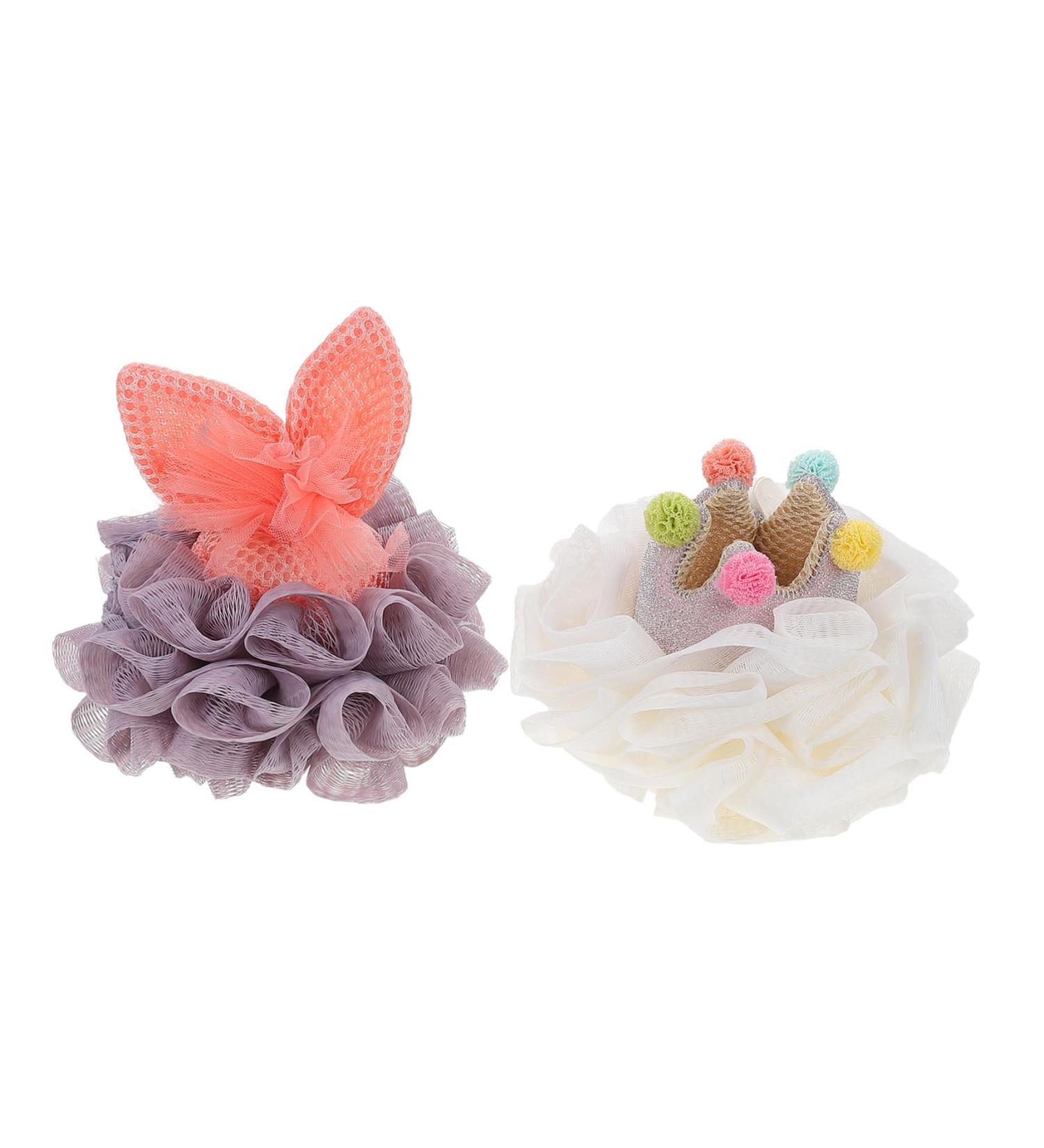 2pcs Exfoliating Cartoon Bath Ball - Mesh Shower Loofah & Body Wash Scrubber for Clean & Healthy Skin - Buy Online on GoSupps.com