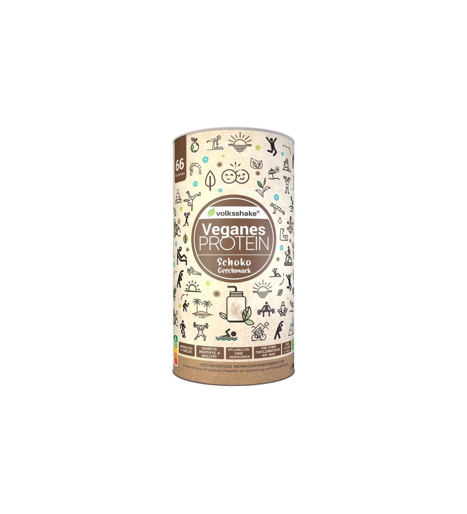 Vegan Protein Chocolate 1000g | 12 Plant-Based Protein Sources | Soy & Gluten-Free | Premium Quality from Lake Constance Germany - Buy Online on GoSupps.com
