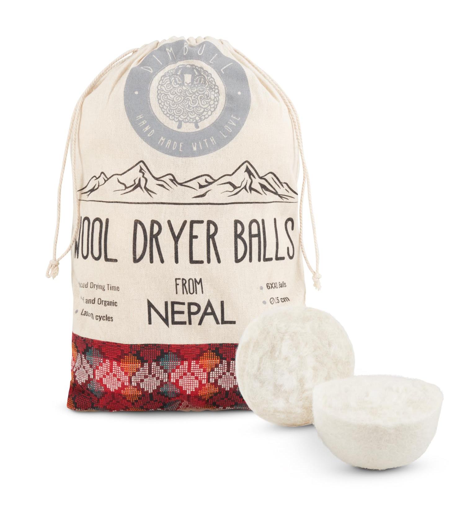 6 XXL Organic Merino Wool Dryer Balls for Laundry | Handmade in Nepal | Reduces Drying Time | Reusable Fabric Softening Balls - 7.5cm 60g - Buy Online on GoSupps.com