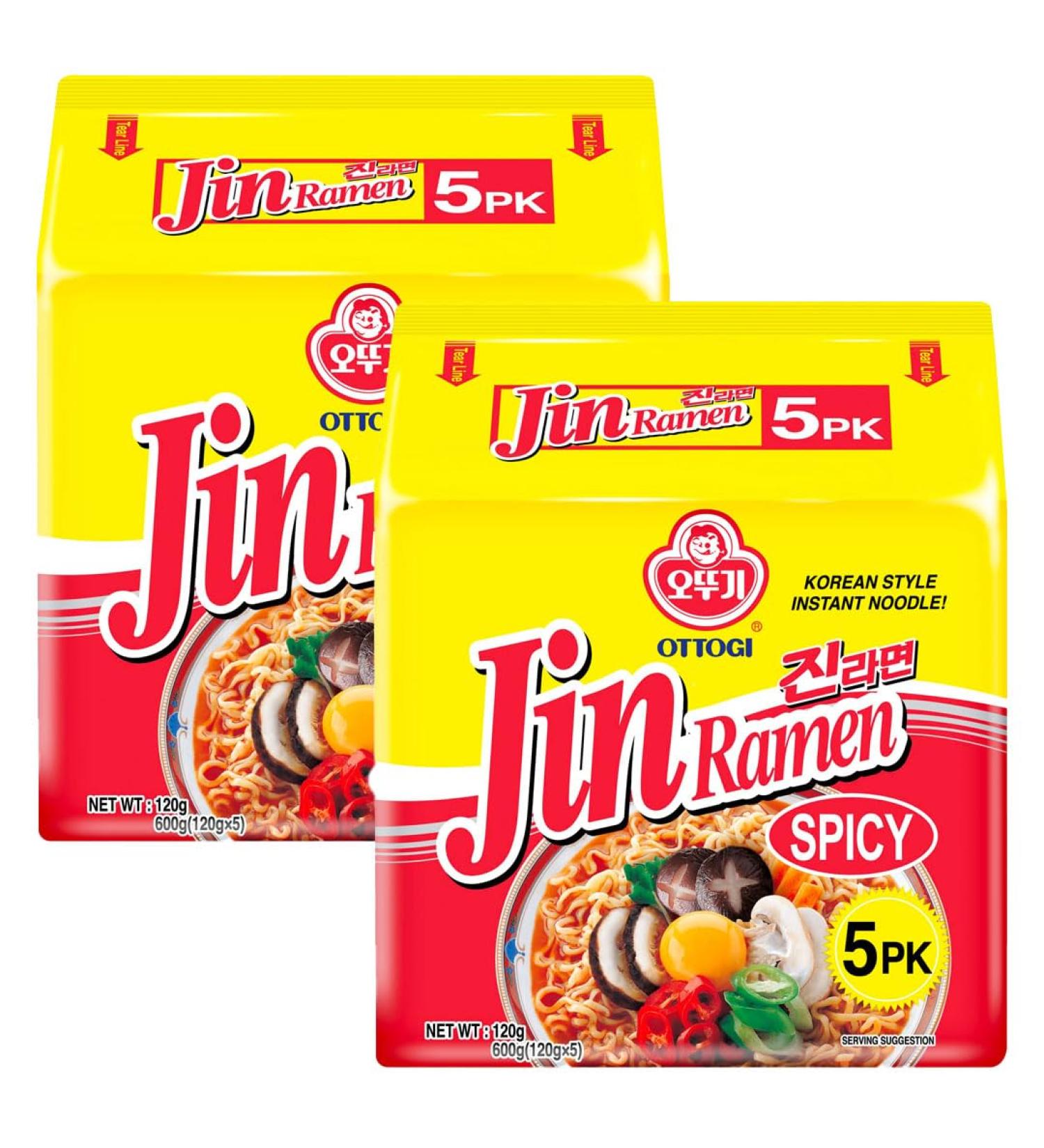 OTTOGI JIN Ramen Spicy Flavour Korean Instant Noodles 120g (Pack of 10) - Buy Online on GoSupps.com