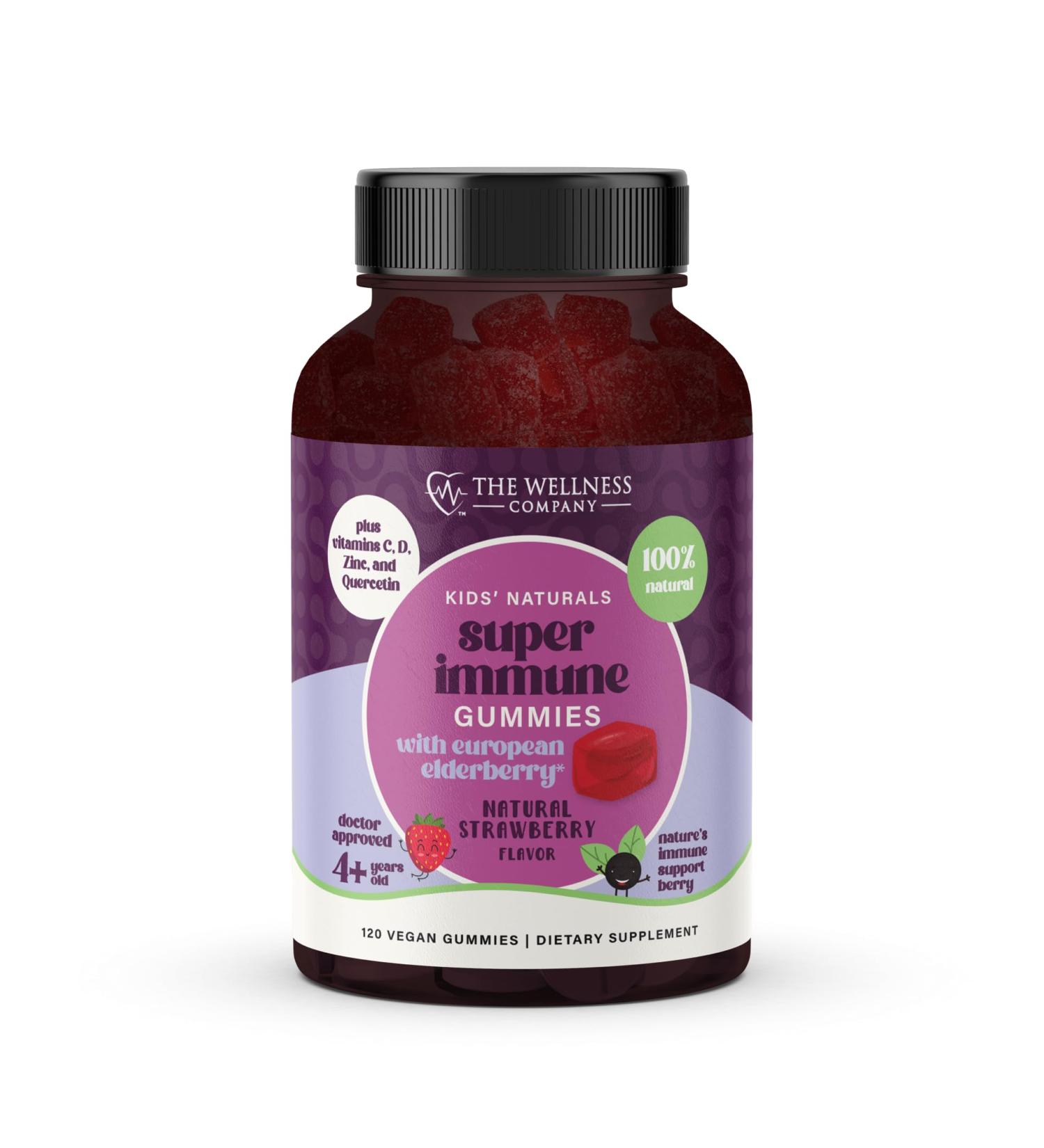 Kids Naturals Elderberry Gummies Immune Support with Vitamin C & Zinc | 120ct (2 Month Supply) - Buy Online on GoSupps.com