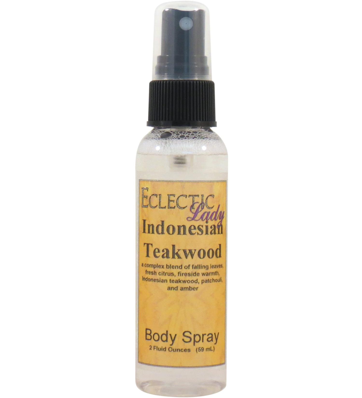 Indonesian Teakwood Body Spray 2 ounces Body Mist for Women with Clean Light & Gentle Fragrance Long Lasting Perfume with Comforting Scent for Men & Women Cologne with Soft Subtle Aroma For 2 Fluid Ounces - Buy Online on GoSupps.com
