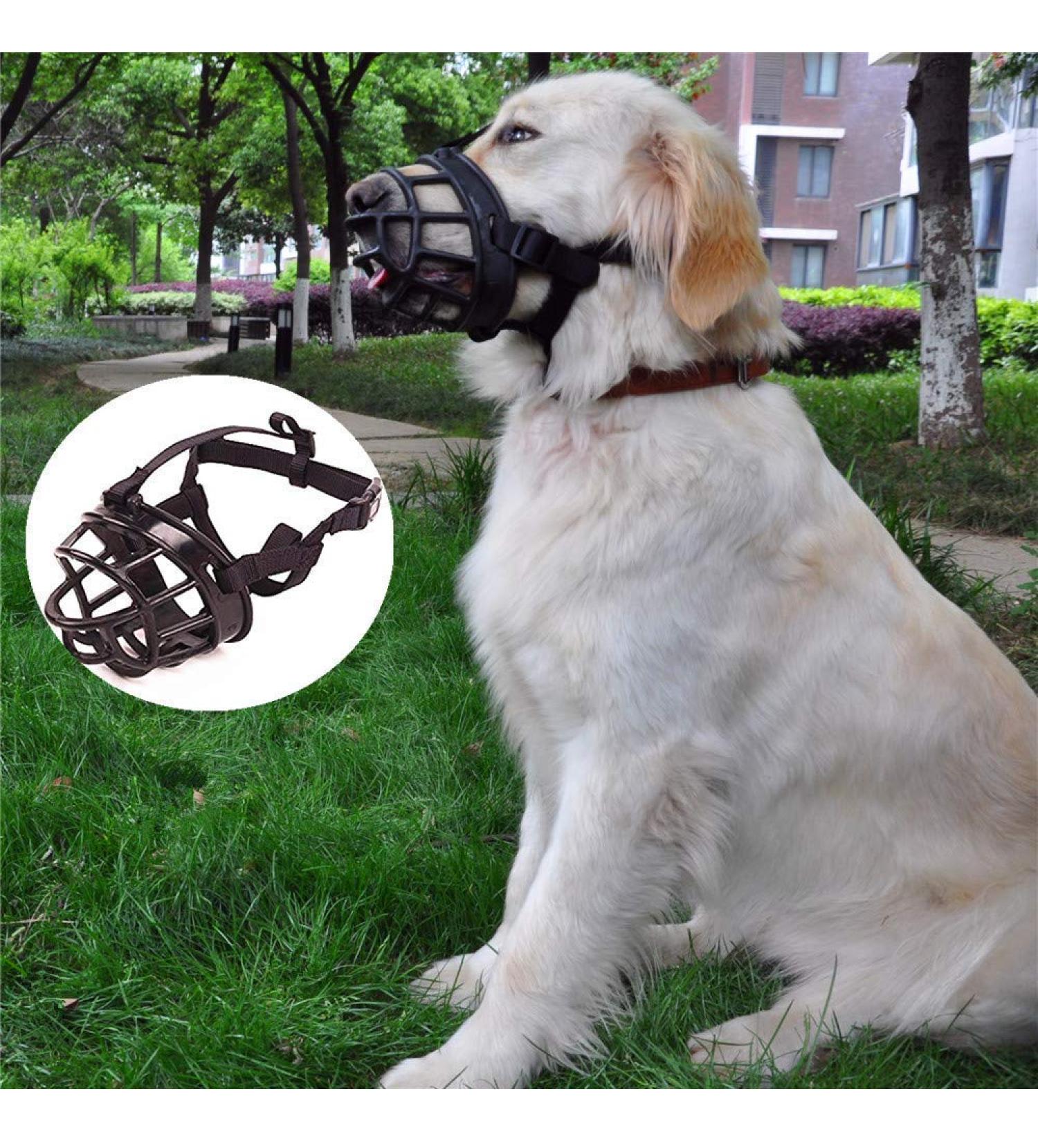 Jyhy Silicon Rubber Basket Muzzle for Small & Medium Dogs - Adjustable Breathable Anti-Chewing Black (21-26cm) - Buy Online on GoSupps.com