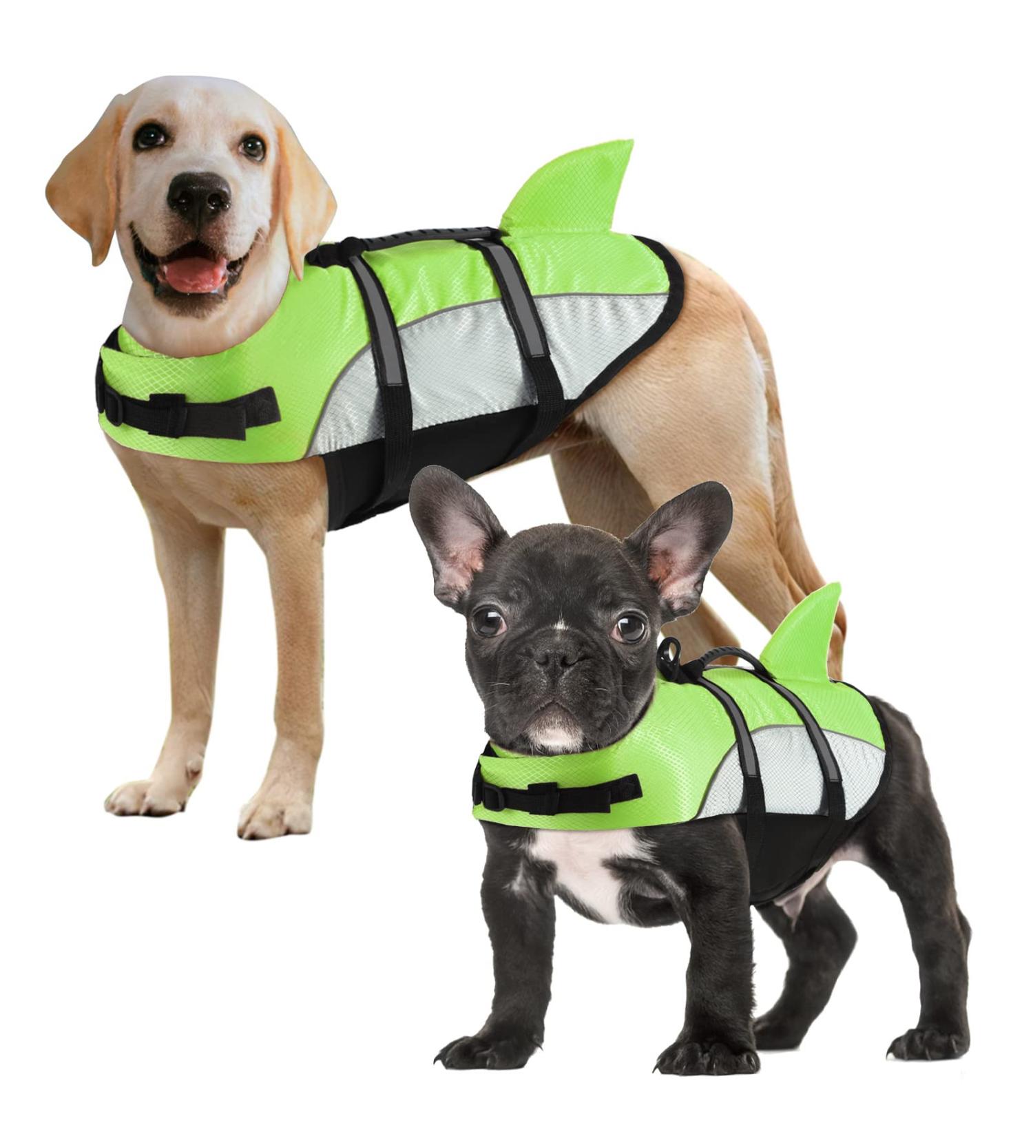 Alagirls Adjustable Dog Swimming Vest - Safety Floating Vest for Boating Kayaking & Swimming - XL (66-78cm Chest) - Green/Gray - Buy Online on GoSupps.com