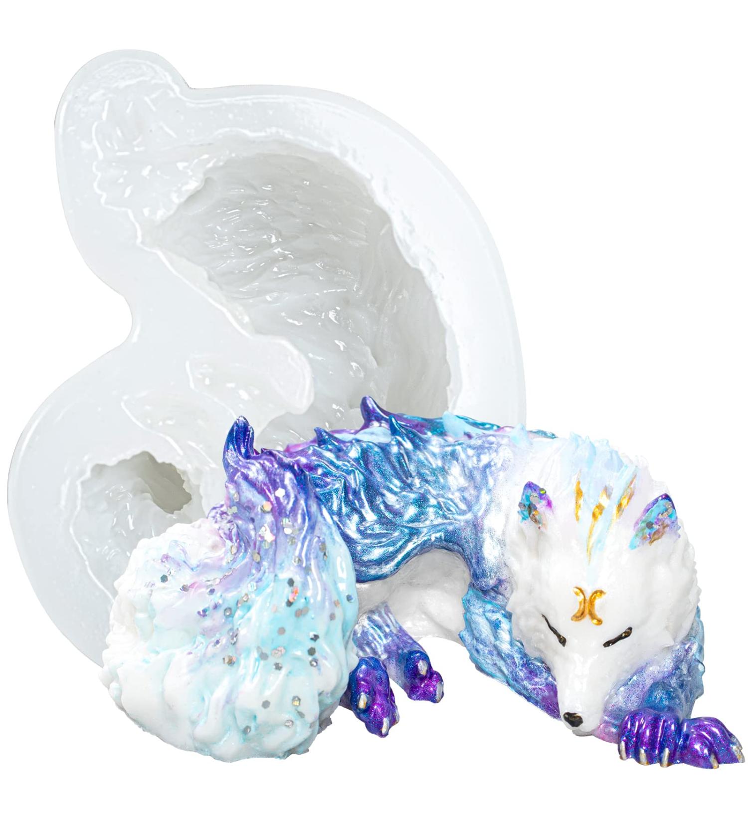 4-inch Sleeping Wolf Silicone Mold for Resin Casting and Crafting - Funshowcase - Buy Online on GoSupps.com