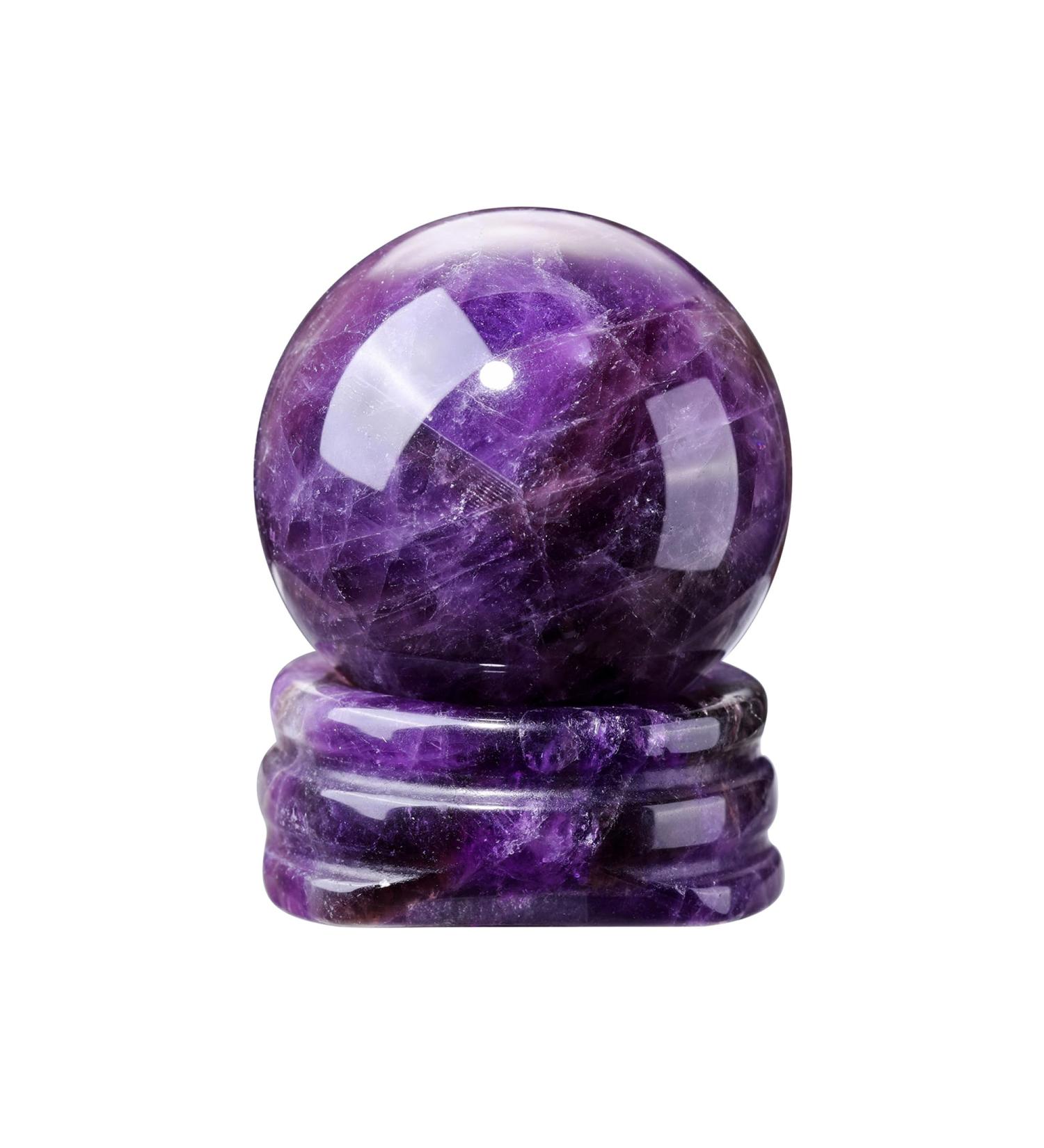 Amethyst Healing Crystal Gemstone Ball - Natural Quartz Sphere for Reiki & Meditation - Buy Online on GoSupps.com