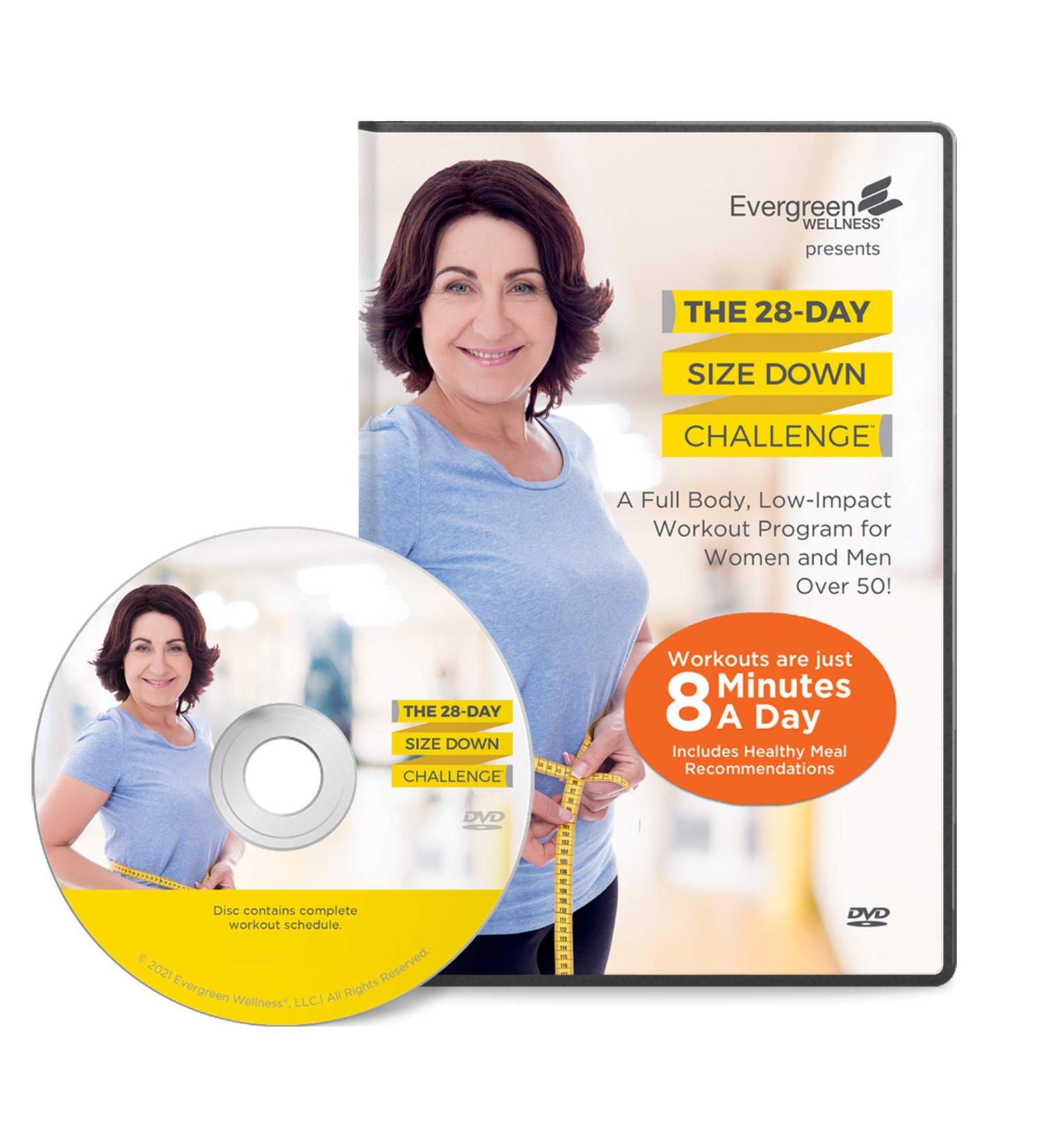 The 28 Day Size Down Challenge Low Impact Workout DVD for Women and Men  A Full Body Fitness Program for Seniors - Buy Online on GoSupps.com