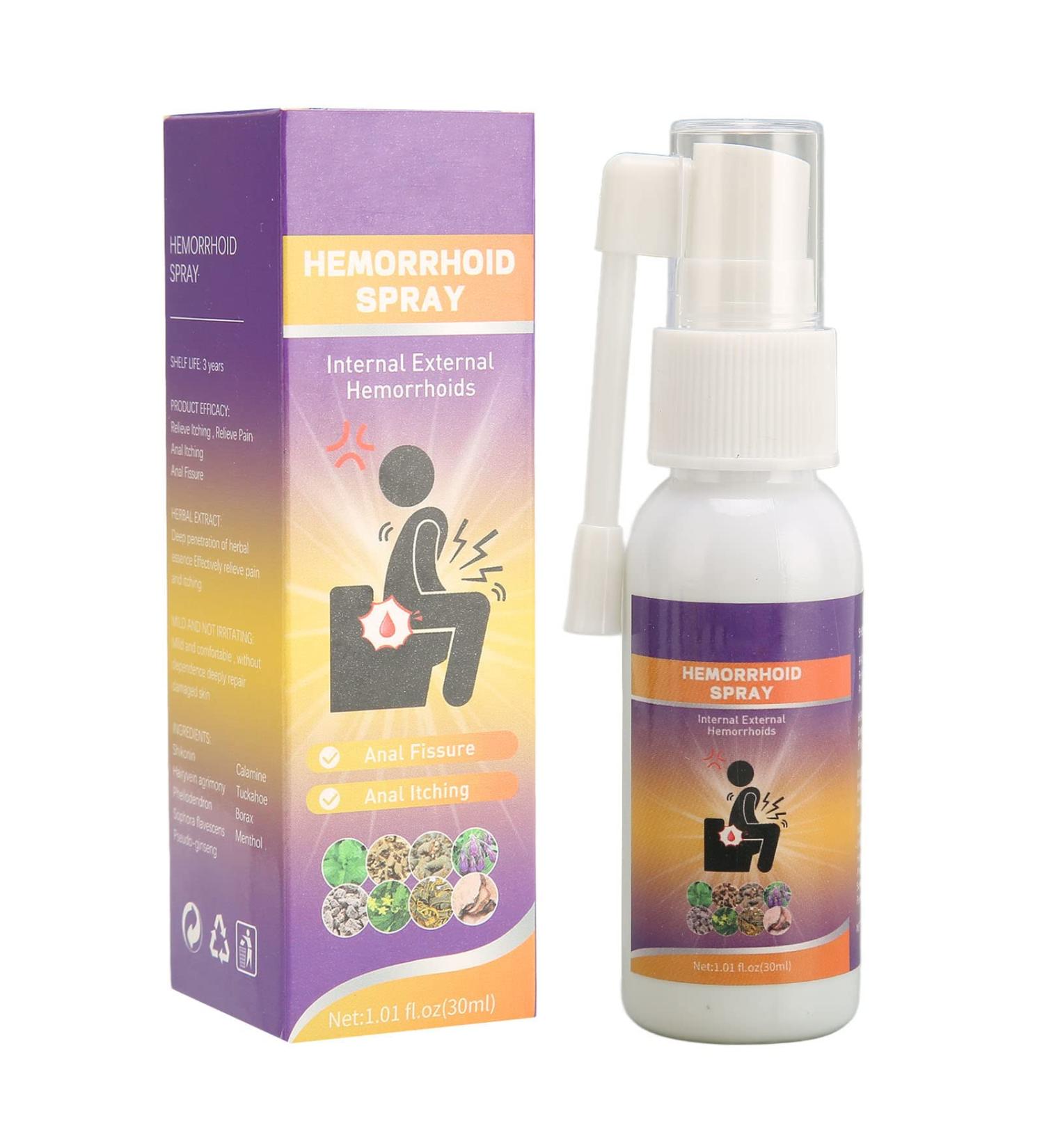 2pcs Hemorrhoid Spray Topical Hemorrhoid Relief Spray Relieve Swelling and Reduce Discomfort of Hemorrhoids Hemorrhoid Cure Liquid 30ml - Buy Online on GoSupps.com