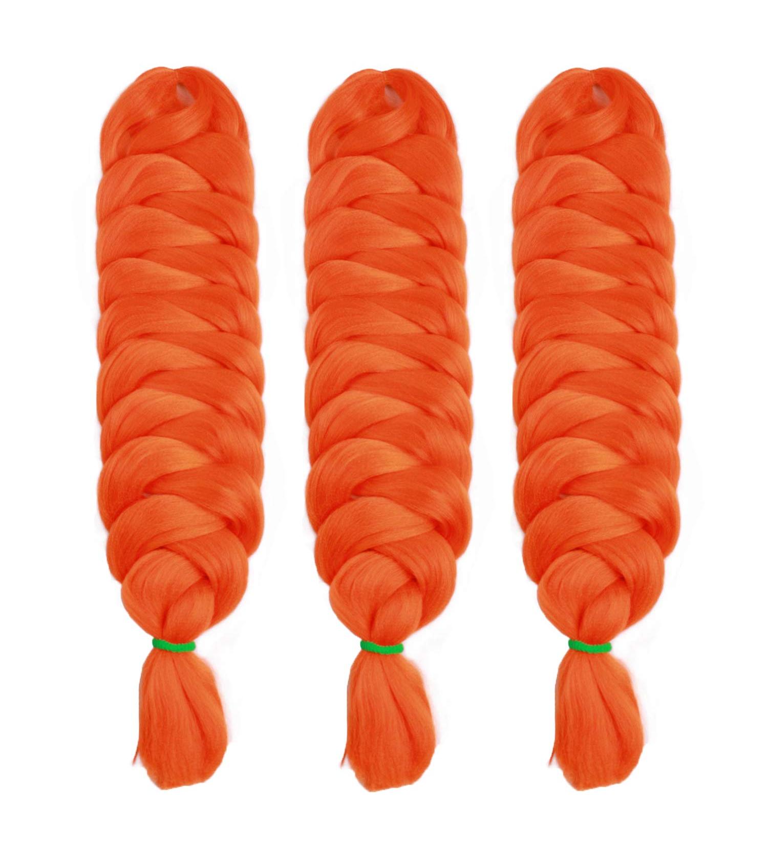 Buy MapofBeauty 3pcs Ombre Crochet Jumbo Braid Hair Extensions - Fluorescent Orange | Wholesale International Shipping - Buy Online on GoSupps.com