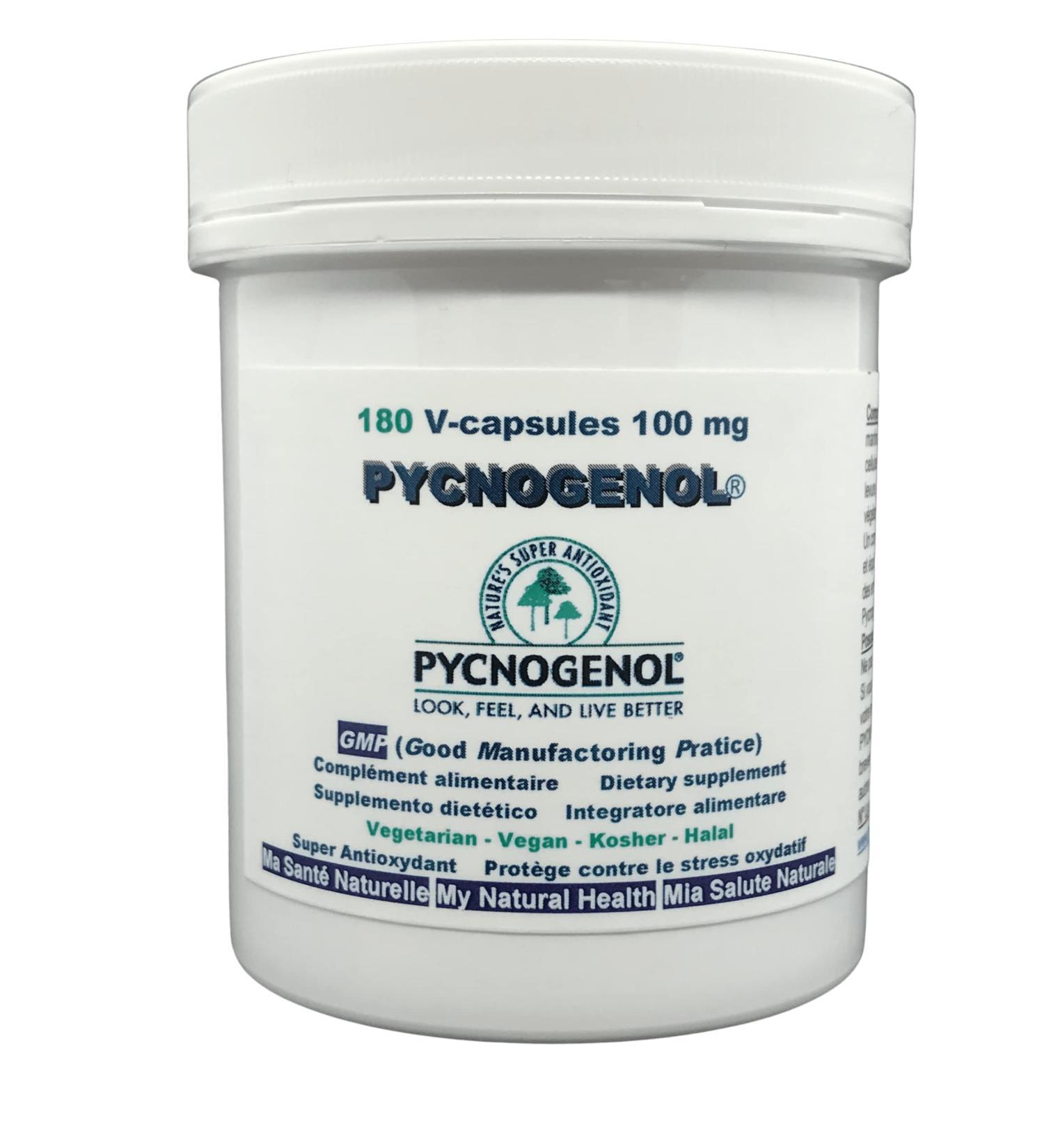 Pycnogenol 180 vegan 100 mg super antioxidant capsules - laboratory test (from exclusive producer Horphag Research Switzerland) without allergens