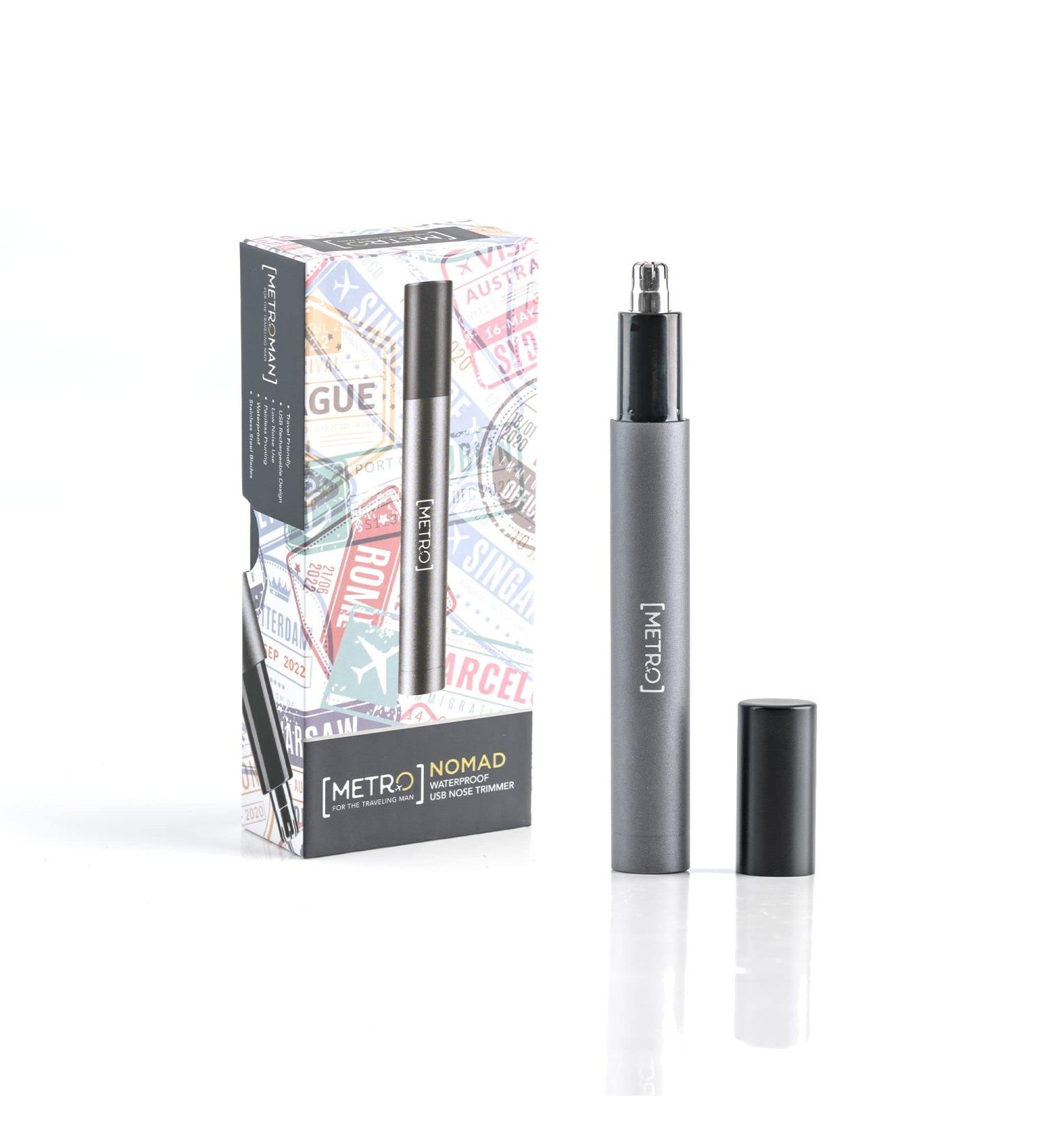 MetroMan Nomad Ear Nose Hair Trimmer - Painless Cordless Clippers for Men & Women | Portable Facial Hair Removal - Buy Online on GoSupps.com