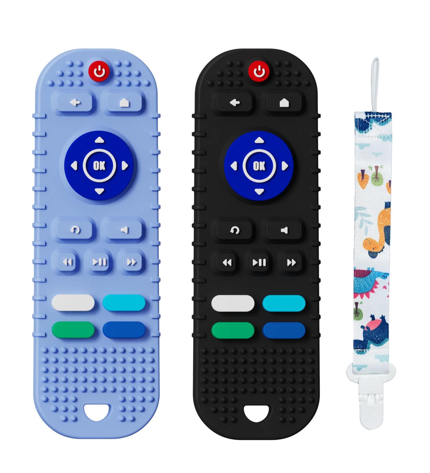 2 Pack Silicone Baby Teething Toys - Remote Control Shape Teether for Babies | Chew Toy for Infants, BPA Free - Buy Online on GoSupps.com