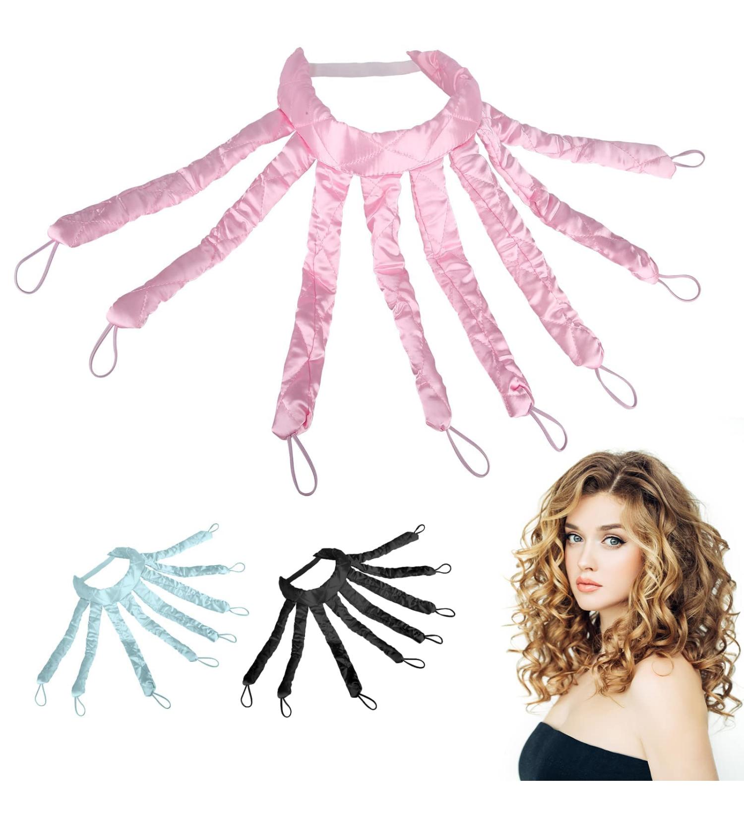 Octopus Heatless Curling Rod Headband - Pink | Soft No Heat Hair Curlers for DIY Styling - Buy Online on GoSupps.com
