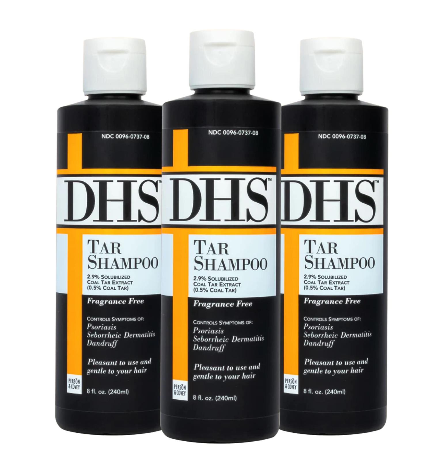 DHS Coal Tar Shampoo - Anti Dandruff Treatment for Men & Women with Psoriasis & Seborrheic Dermatitis - 8 Fl Oz (Pack of 3) - Buy Online on GoSupps.com