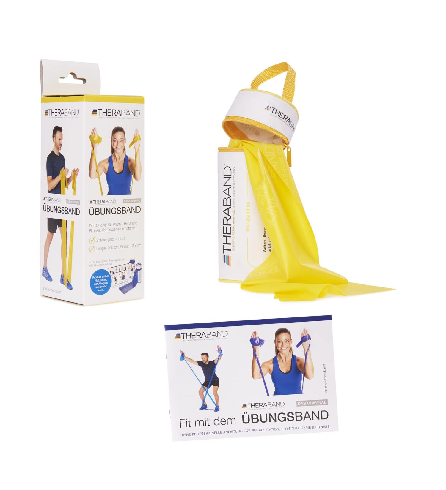 Theraband Original Exercise Band - 2.50m Resistance Band for Home & Gym | Lightweight Fitness Band with Zip Pocket Bag & Instructions - Perfect for Strength Training & Weight Loss - Buy Online on GoSupps.com