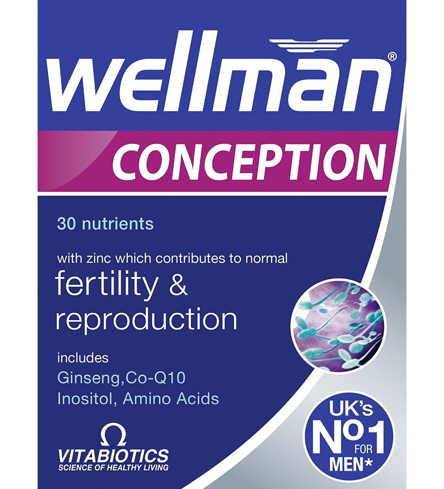 Vitabiotics Wellman Conception 30 Tablets - Boost Fertility & Reproductive Health - Buy Online on GoSupps.com