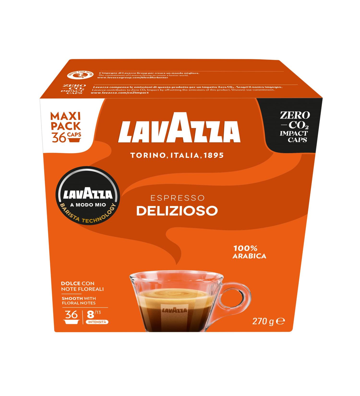  Lavazza Lavazza A Modo Mio Delizioso Espresso Coffee Pods 100% Arabica 36 Capsules - Buy Online on GoSupps.com