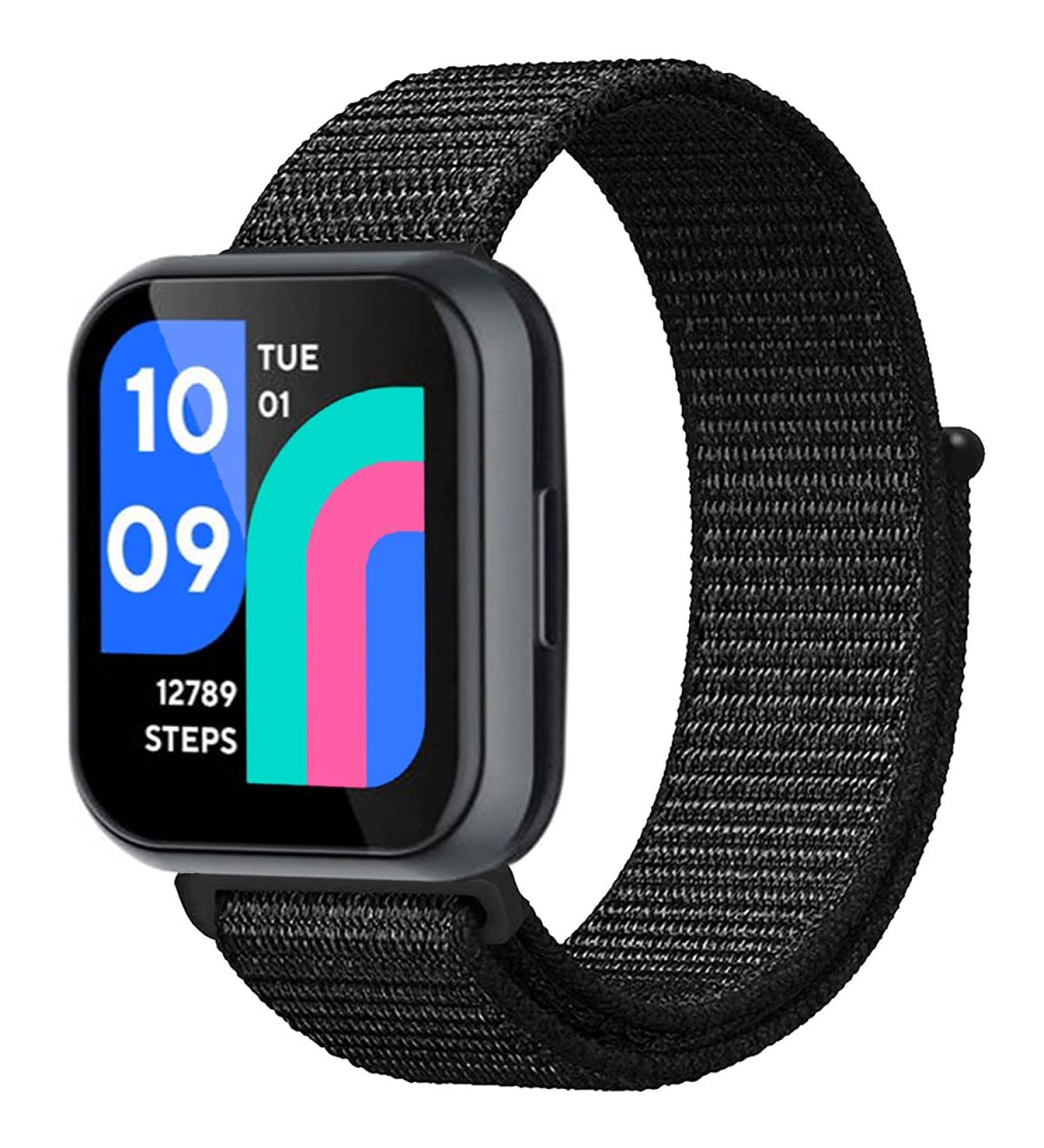 Nylon Sports Bands for Wyze Watch 44 47mm  Adjustable Sports Loop Replacement Strap Wristbands Compatible with Wyze Smart Watch Black - Buy Online on GoSupps.com