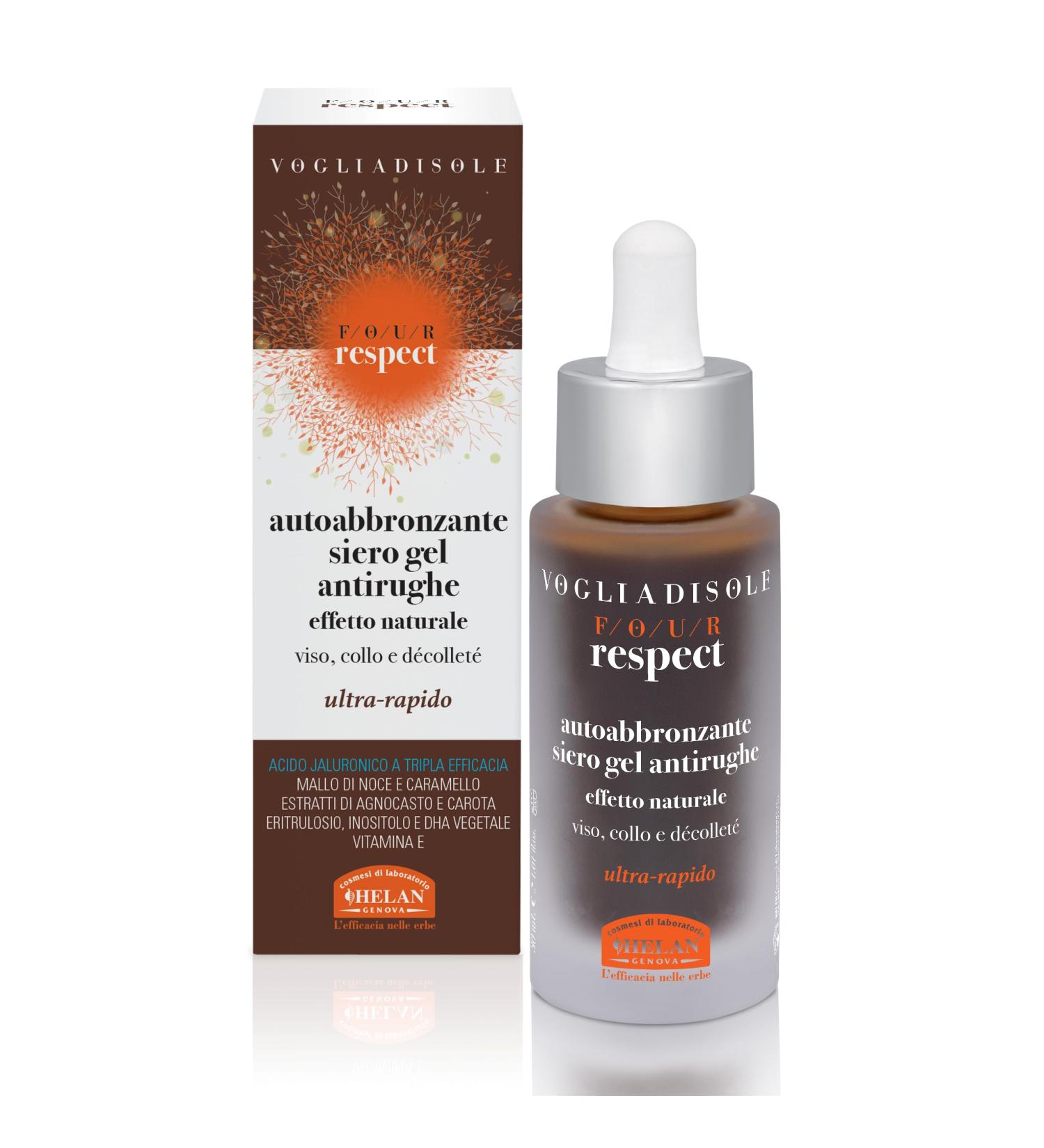  Helan Helan Vogliadisole Respect Self-Tanning Gel Serum with Hyaluronic Acid with Vitamin E Inositol and Chasteberry Self-Tanning for a Natural and Luminous Tan 30ml - Buy Online on GoSupps.com