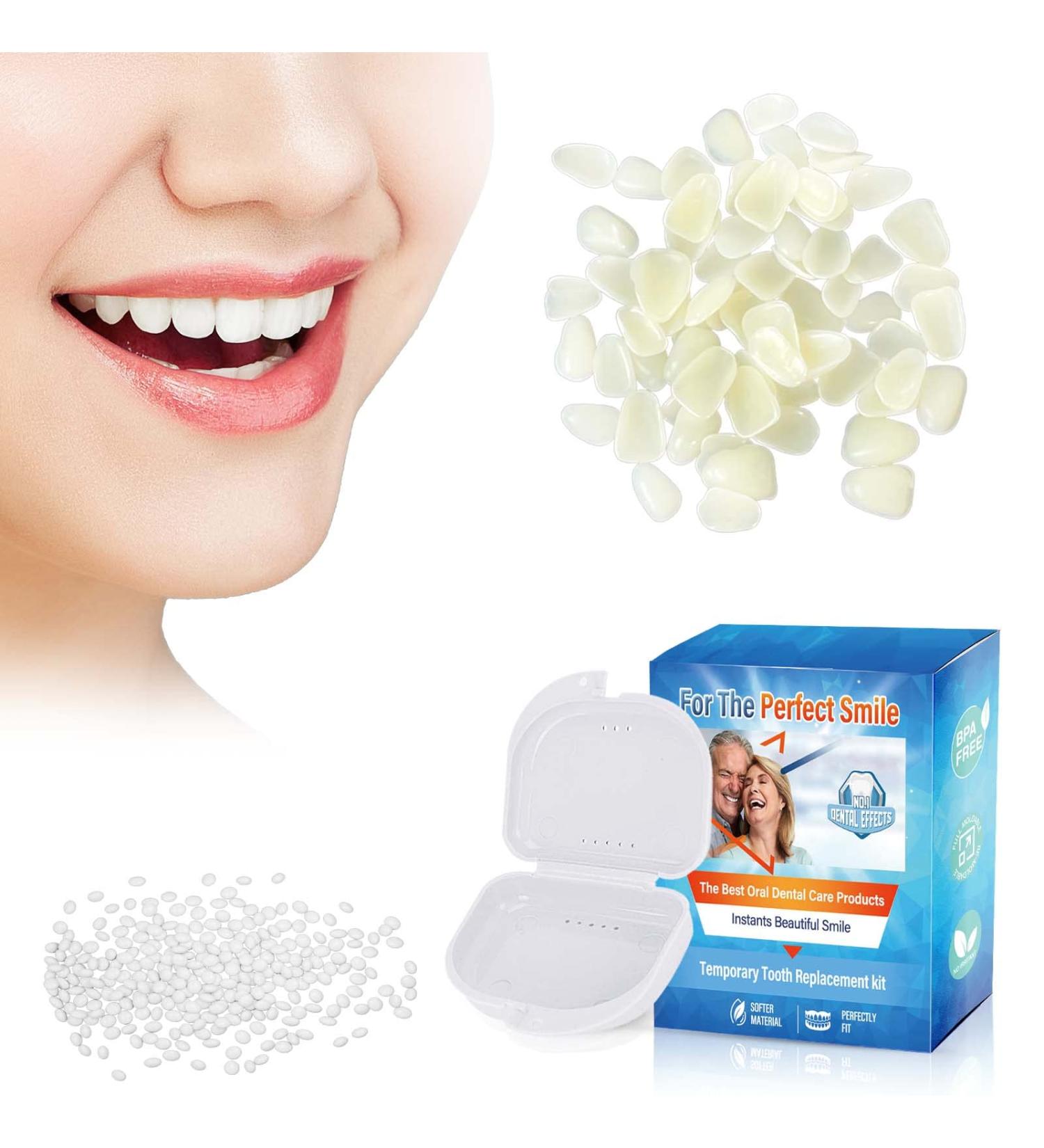 Fake Teeth Repair Kit - Moldable False Tooth for Fixing Broken & Missing Teeth - Natural Look - Set of 60 - Buy Online on GoSupps.com
