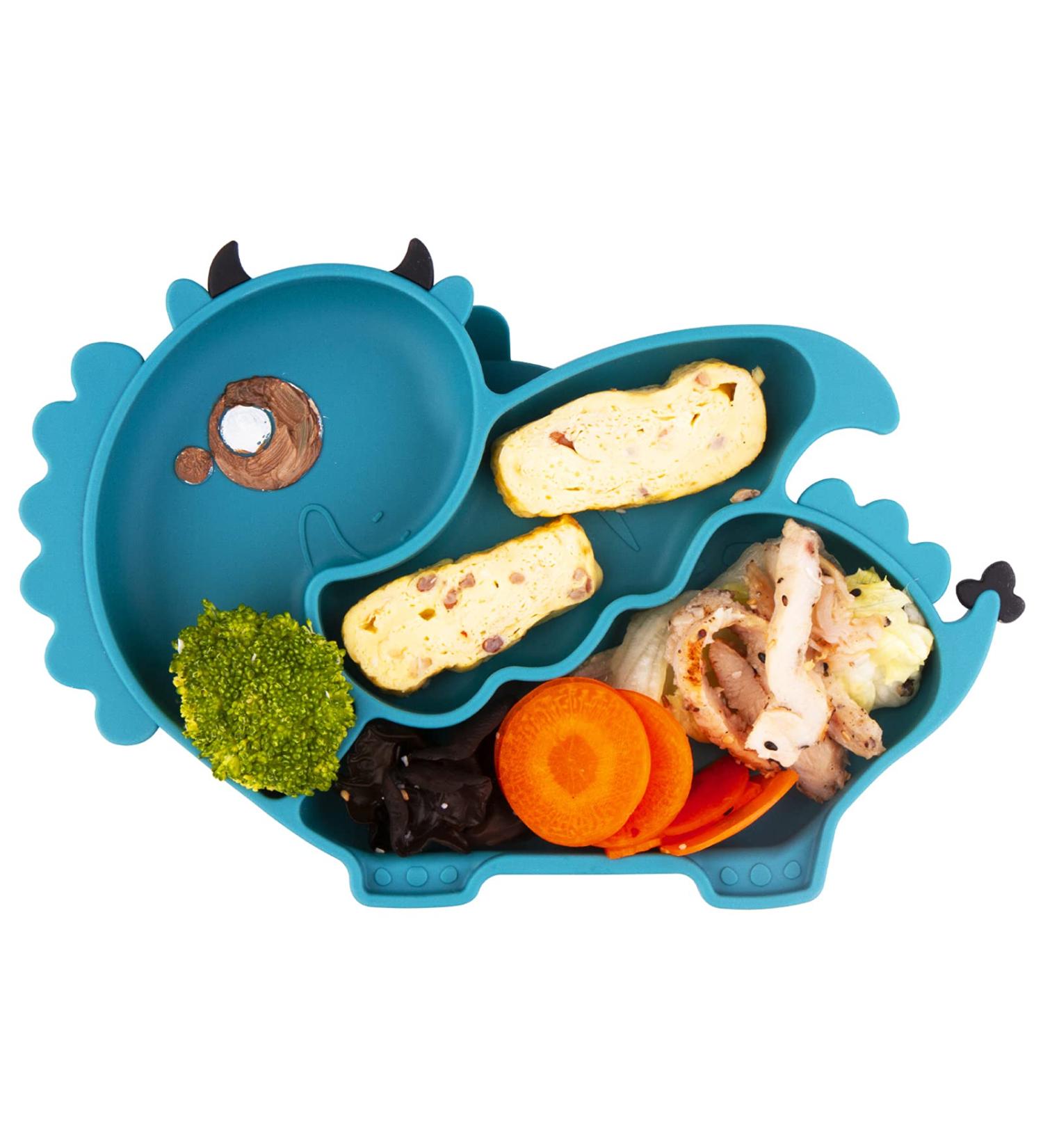 Silicone Suction Plate for Toddlers - Self Feeding Training Dish for Baby & Toddler | Wyvern Navy - Buy Online on GoSupps.com