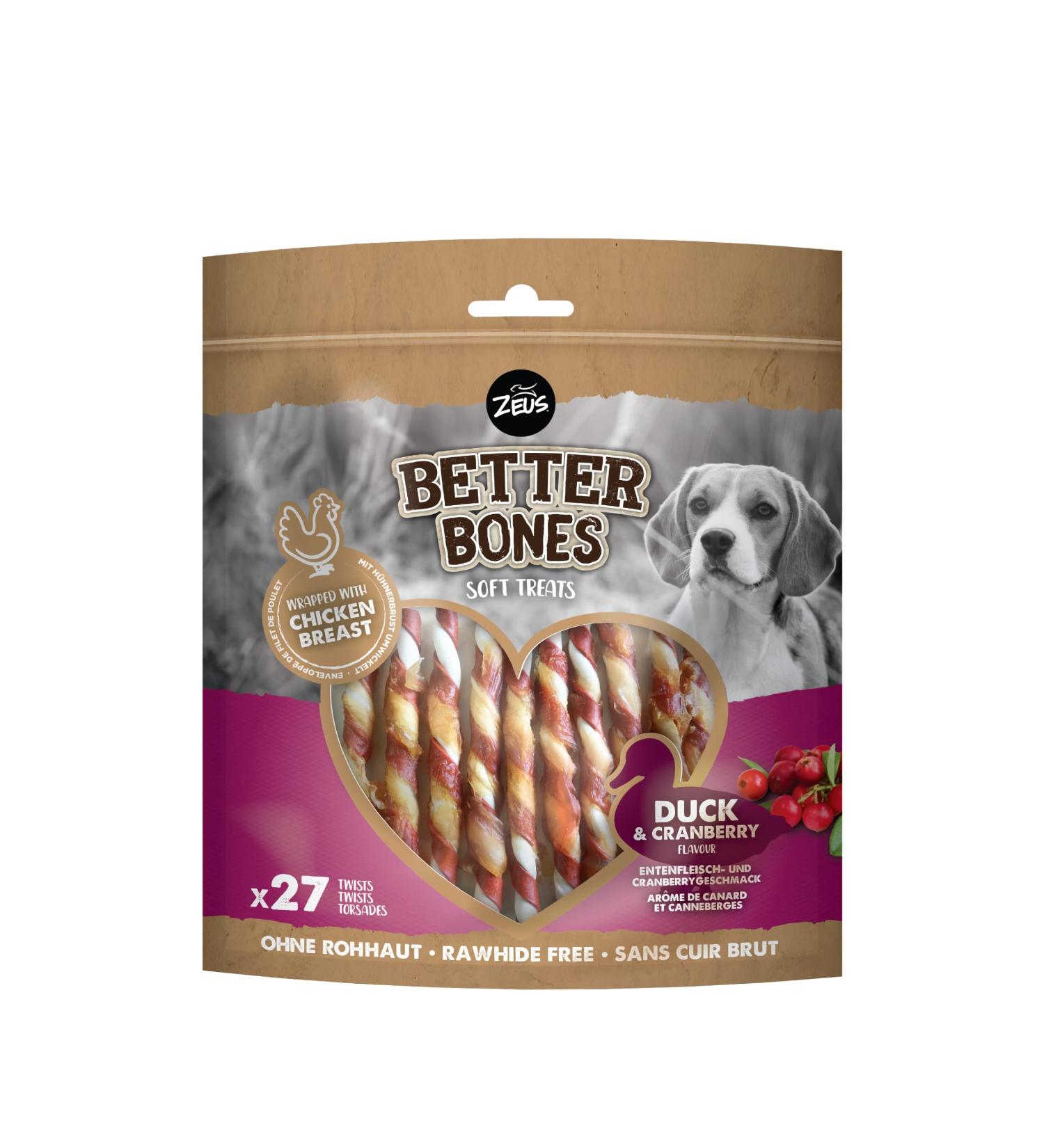 Zeus Better Bones Duck & Cranberry Wrap Twists 27 Pk