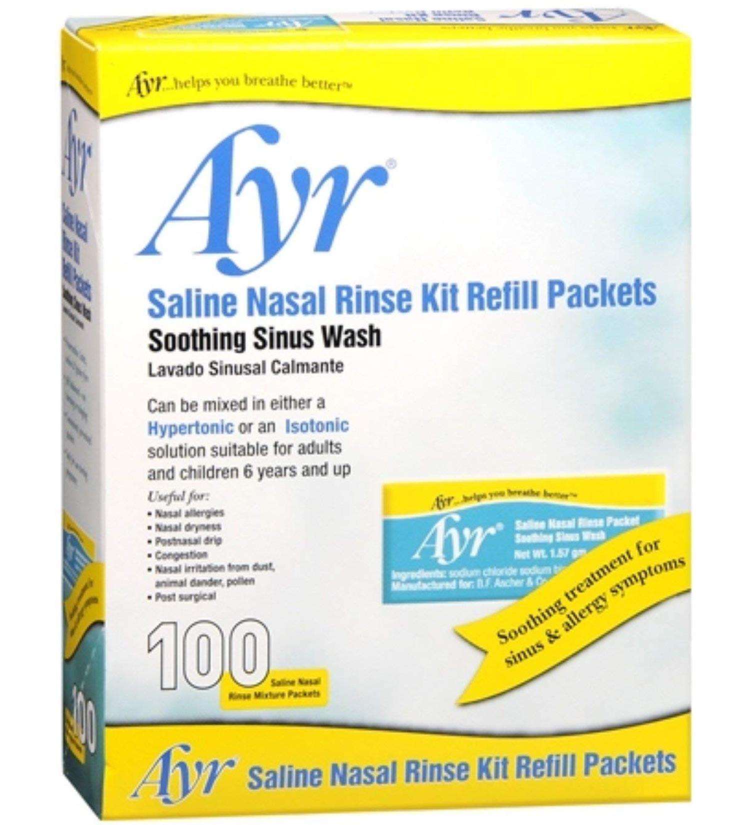 Ayr Sinus Rinse Refill Packets 100 Each (Pack of 4)