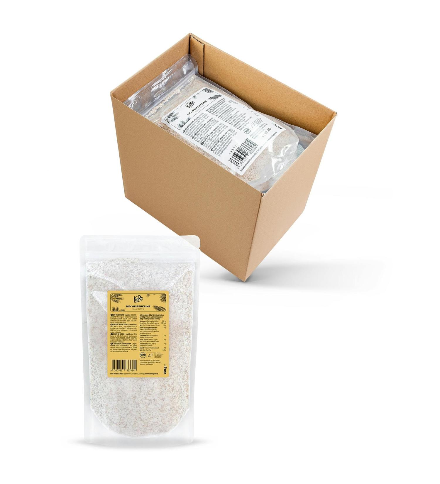 KoRo - Organic wheat germ 6 x 250 g - Buy Online on GoSupps.com