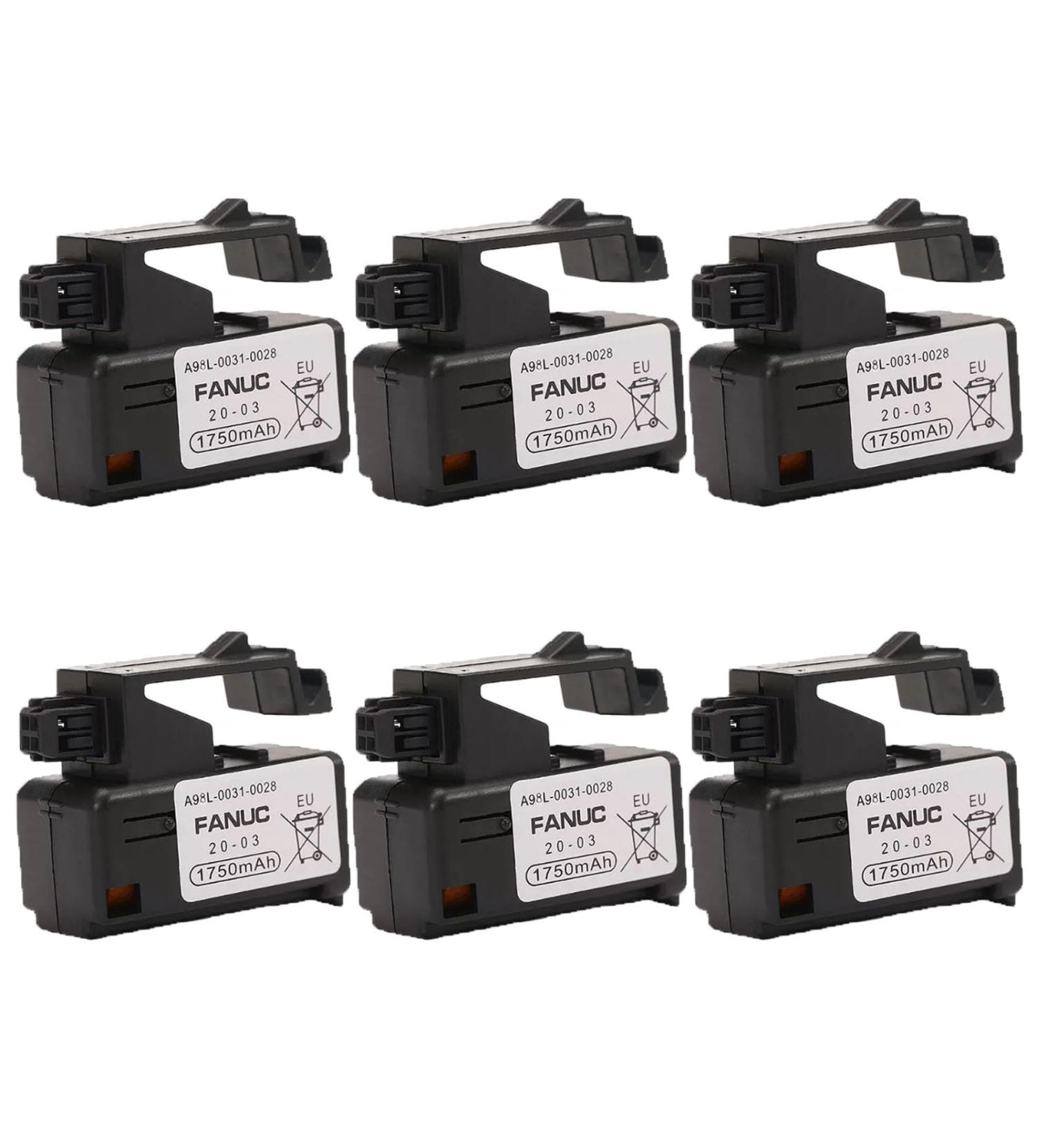 WELLVEUS 6 Pack PLC 3V 1750mAh Battery for Fanuc A98L-0031-0028 & A02B-0309-K102 - International Shipping Available - Buy Online on GoSupps.com