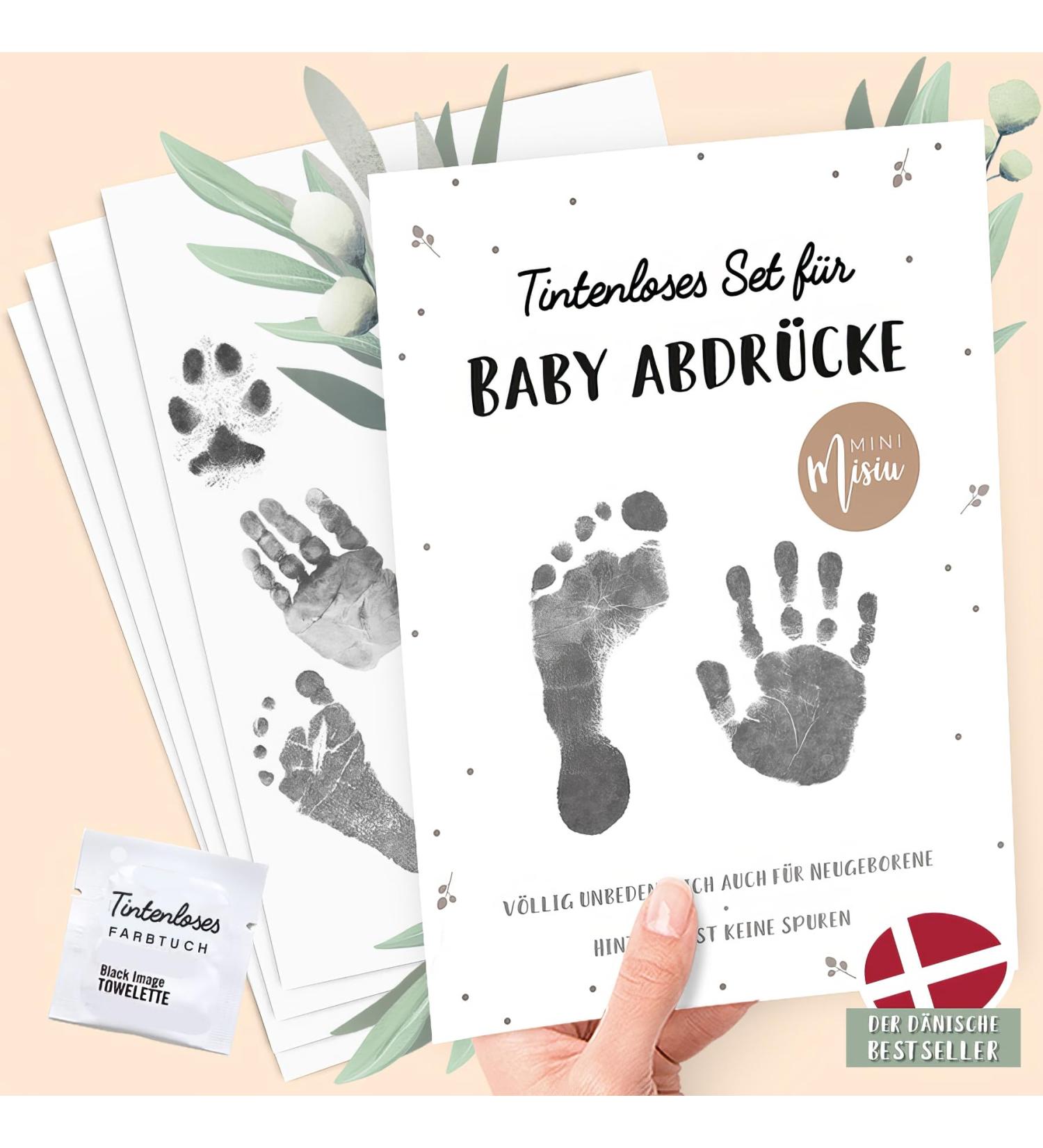 Perfect Baby Gifts: Inkless Baby Print Set | 8 Safe Chemical-Free Newborn Prints | Handprint & Footprint Set | Danish Quality from MINI Misiu - Buy Online on GoSupps.com