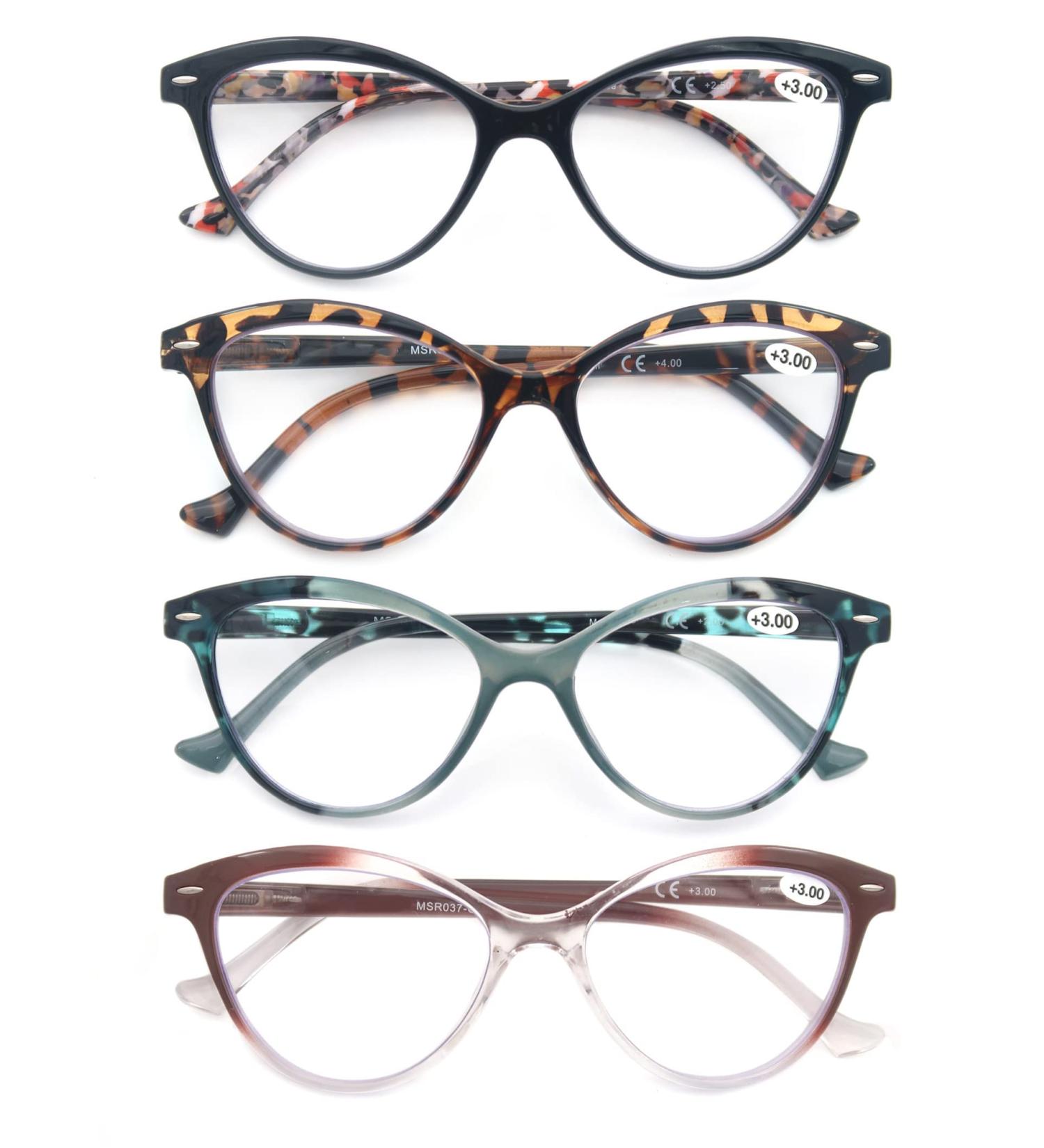 HEEYYOK Women Cateye Reading Glasses 4-Pack - 2.75 Strength - Comfort Spring Hinge - Mix Color - 4 Pack - Buy Online on GoSupps.com