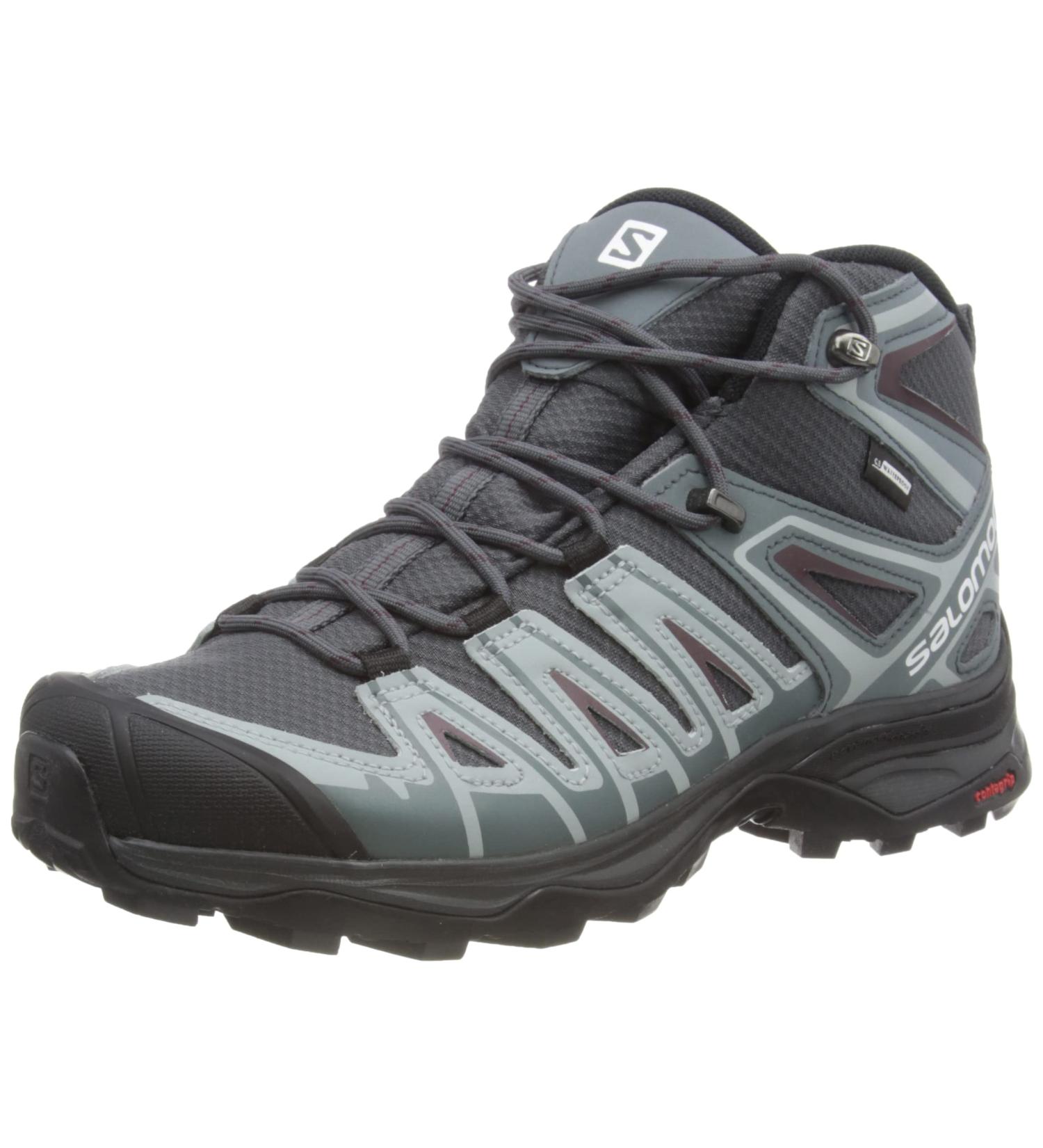 Salomon Women's X Ultra Pioneer Mid Climasalomon Waterproof Boots Size 9 Ebony/Stormy Weather/Wine Tasting - Buy Online on GoSupps.com