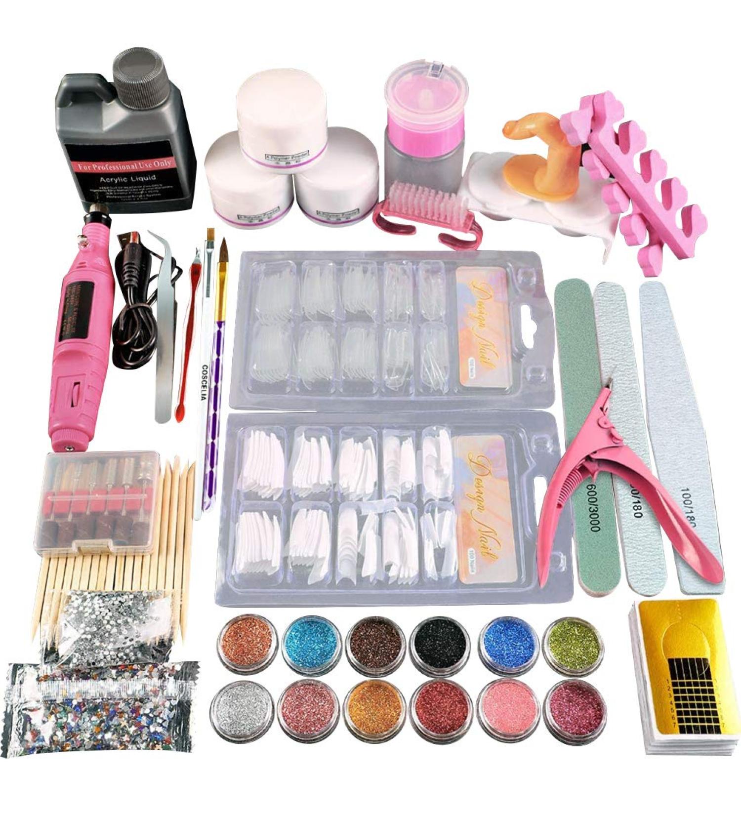 Enkomy Acrylic Nail Set - DIY Nail Art Full Kit for Women | Starter Set for Perfect Nails - Buy Online on GoSupps.com