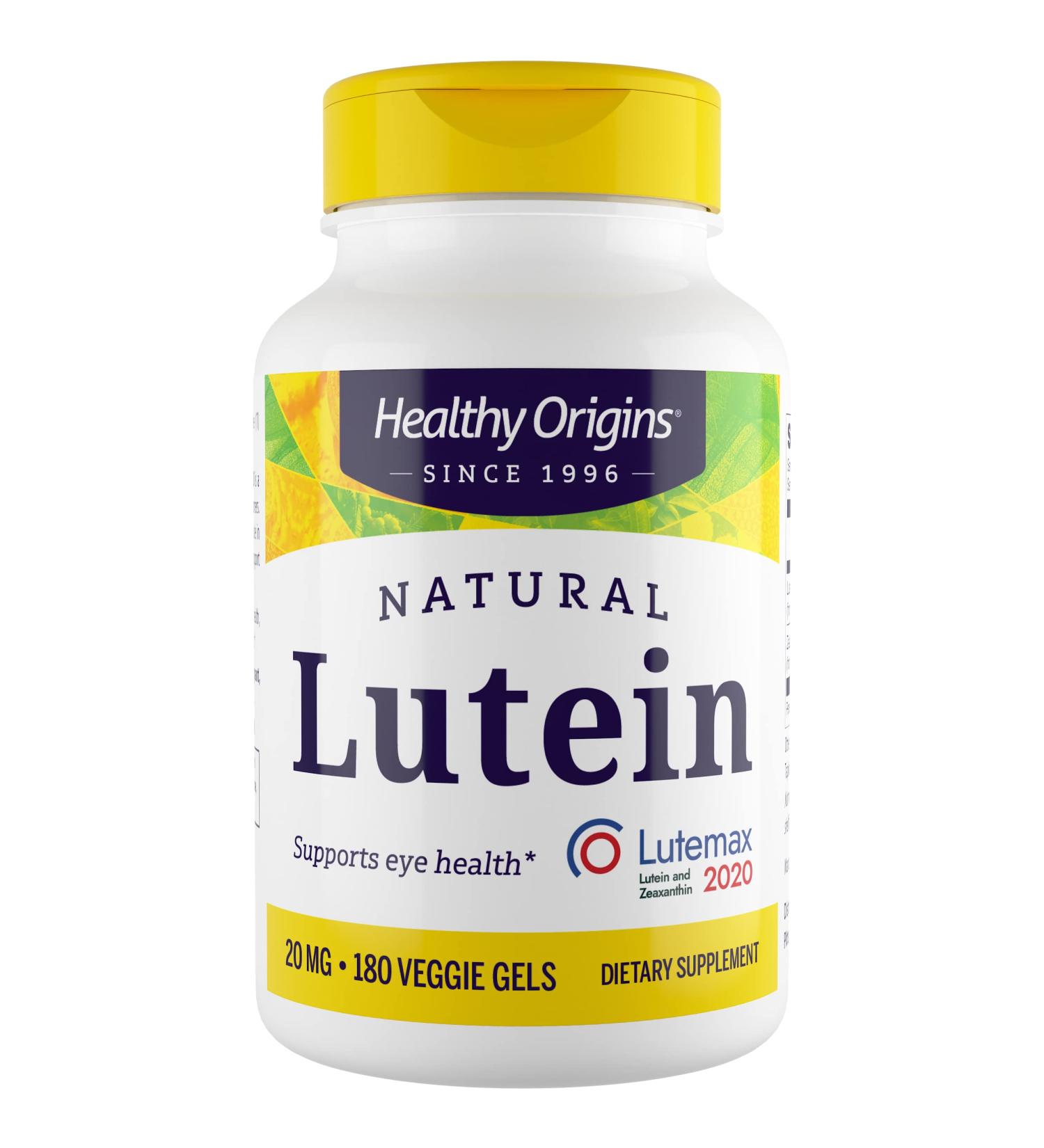 Healthy Origins Lutein 20 mg (Lutemax 2020 with Zeaxanthin Non-GMO Vegan Eye Support) 180 Veggie Gels 180 Count (Pack of 1) - Buy Online on GoSupps.com