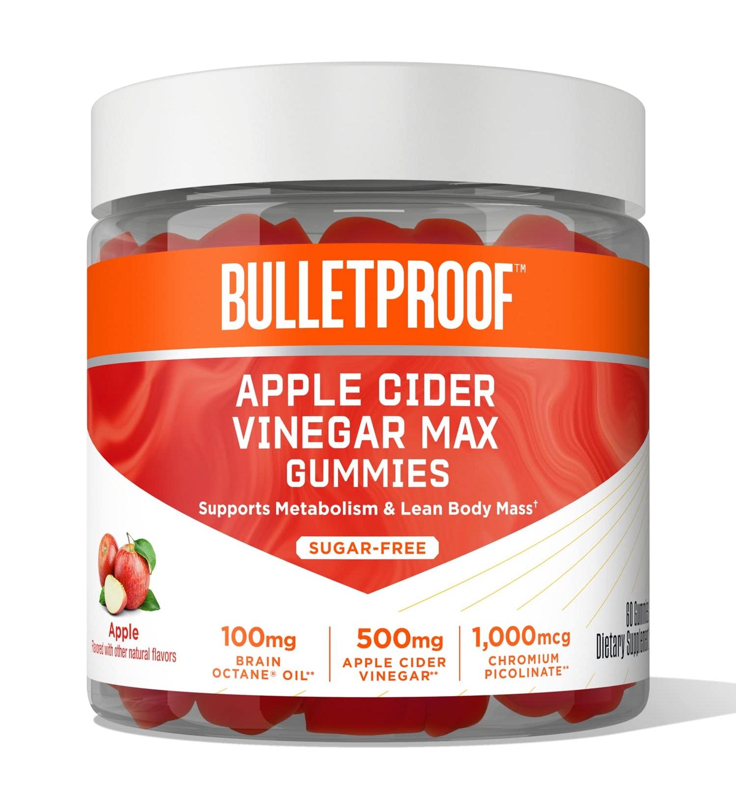Bulletproof Apple Cider Vinegar Max Sugar-Free Gummies - 60 Count Keto Supplement for Cravings | Buy Online - Buy Online on GoSupps.com