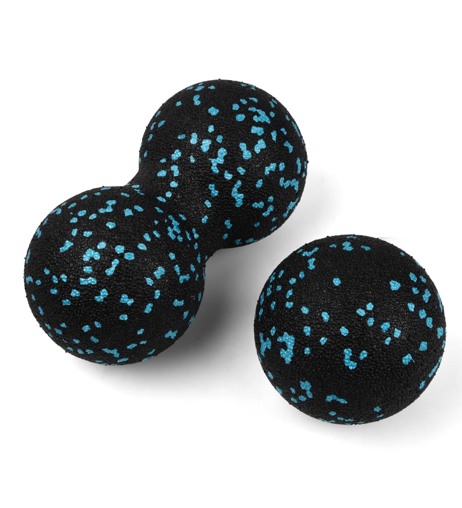Xzeemo Fascia Ball Set - Single & Double Massage Balls for Trigger Point Release | Relieve Pain & Enhance Fascia Training - Light Blue - Buy Online on GoSupps.com