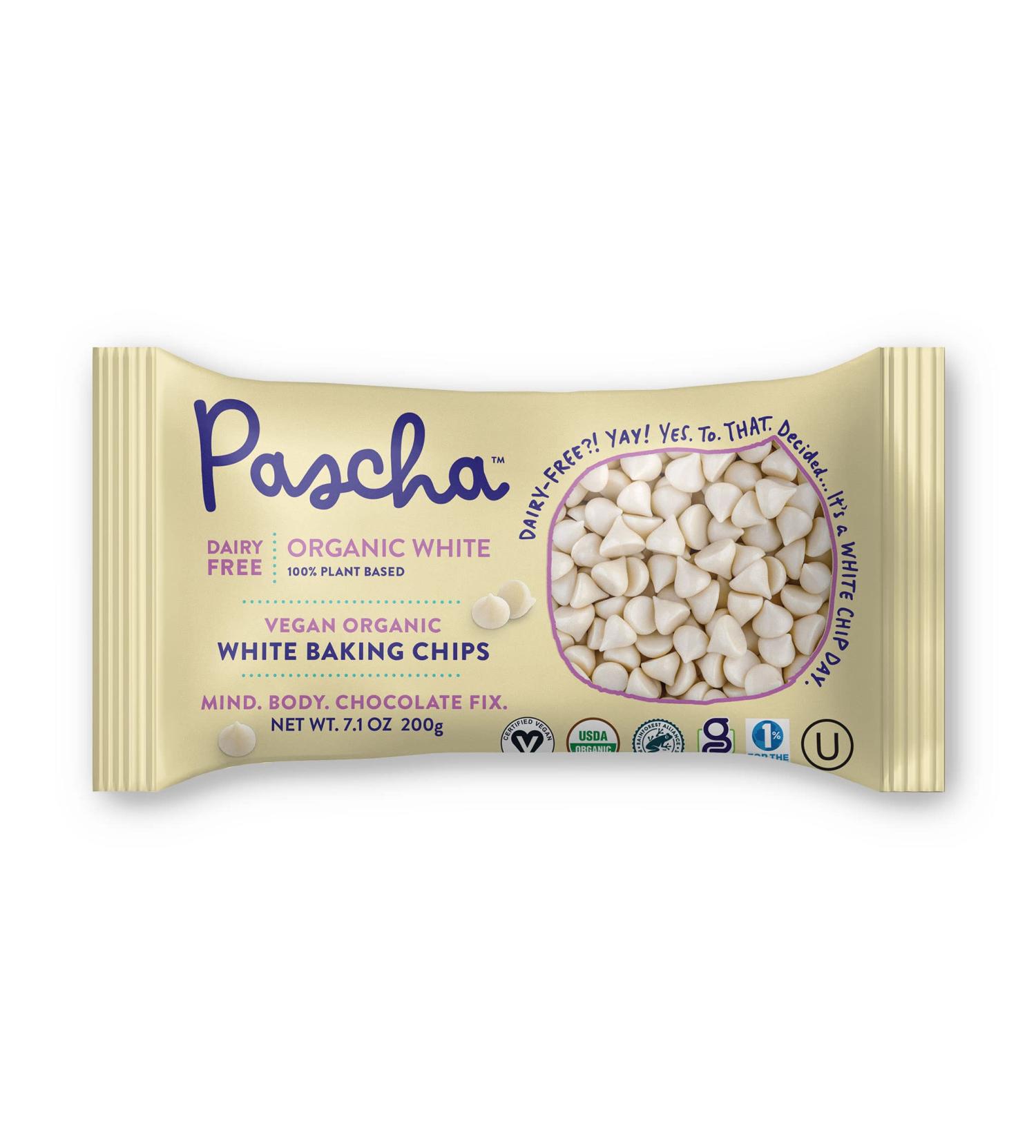 Pascha Organic Vegan White Chocolate Chip UTZ Certified, Gluten Free & Non GMO - 7.1 oz (Pack of 8) - Buy Online on GoSupps.com